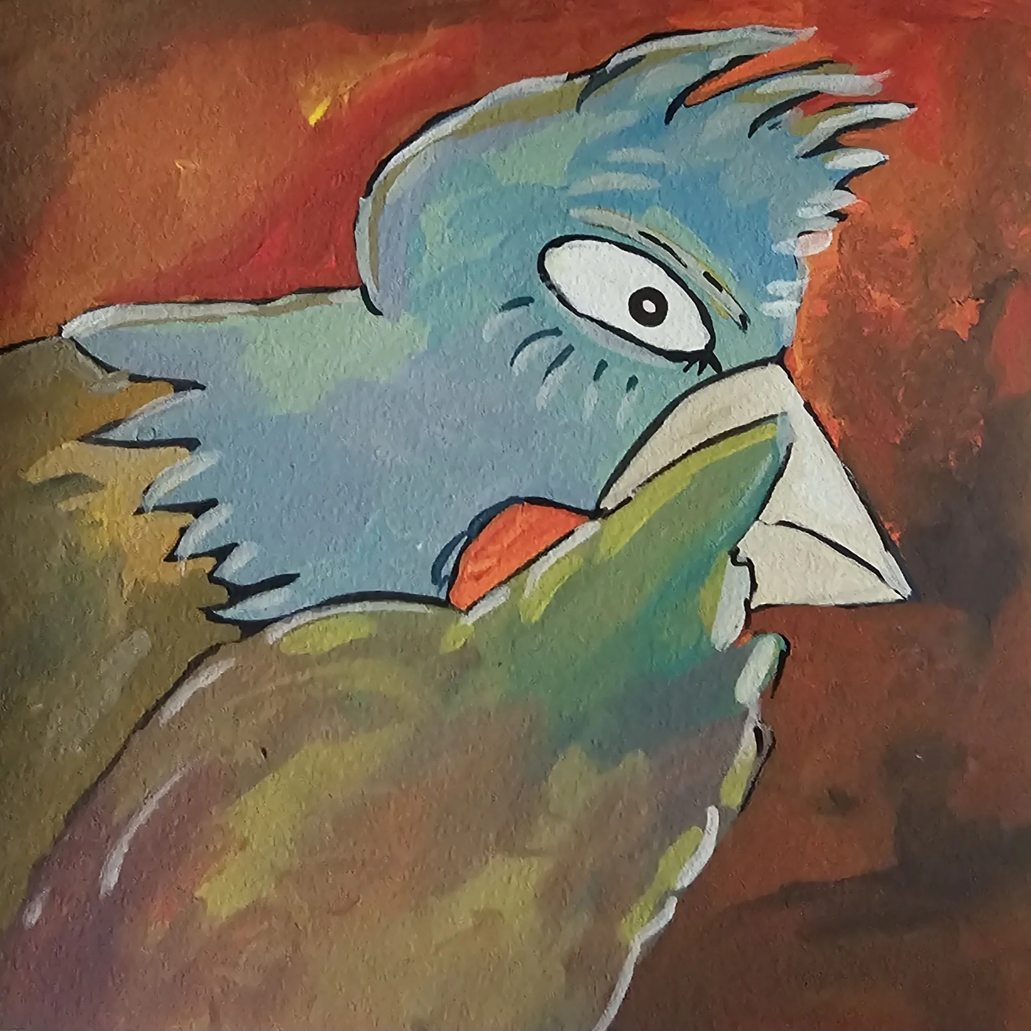 Poules 41 - 30 x 30 cm - 75€ (hors cadre et livraison)