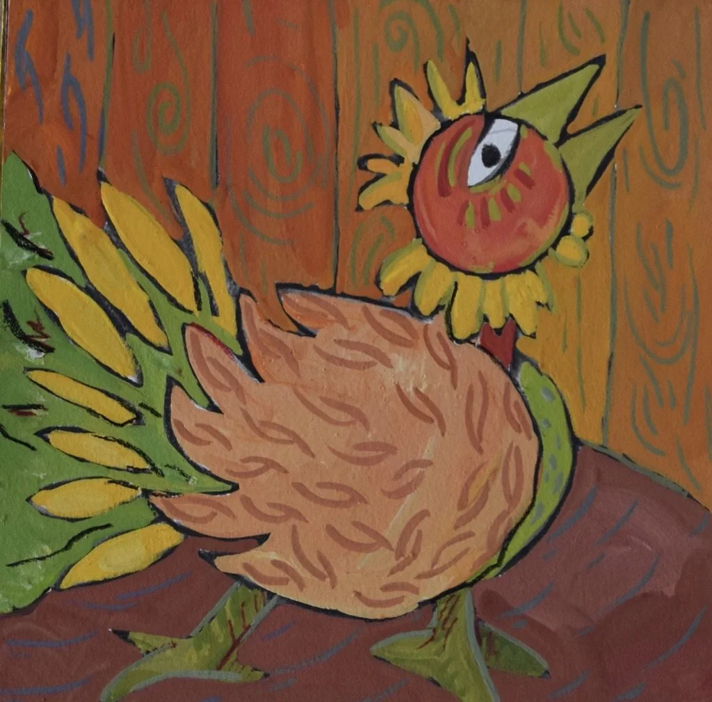 Poules 6 - 30 x 30 cm