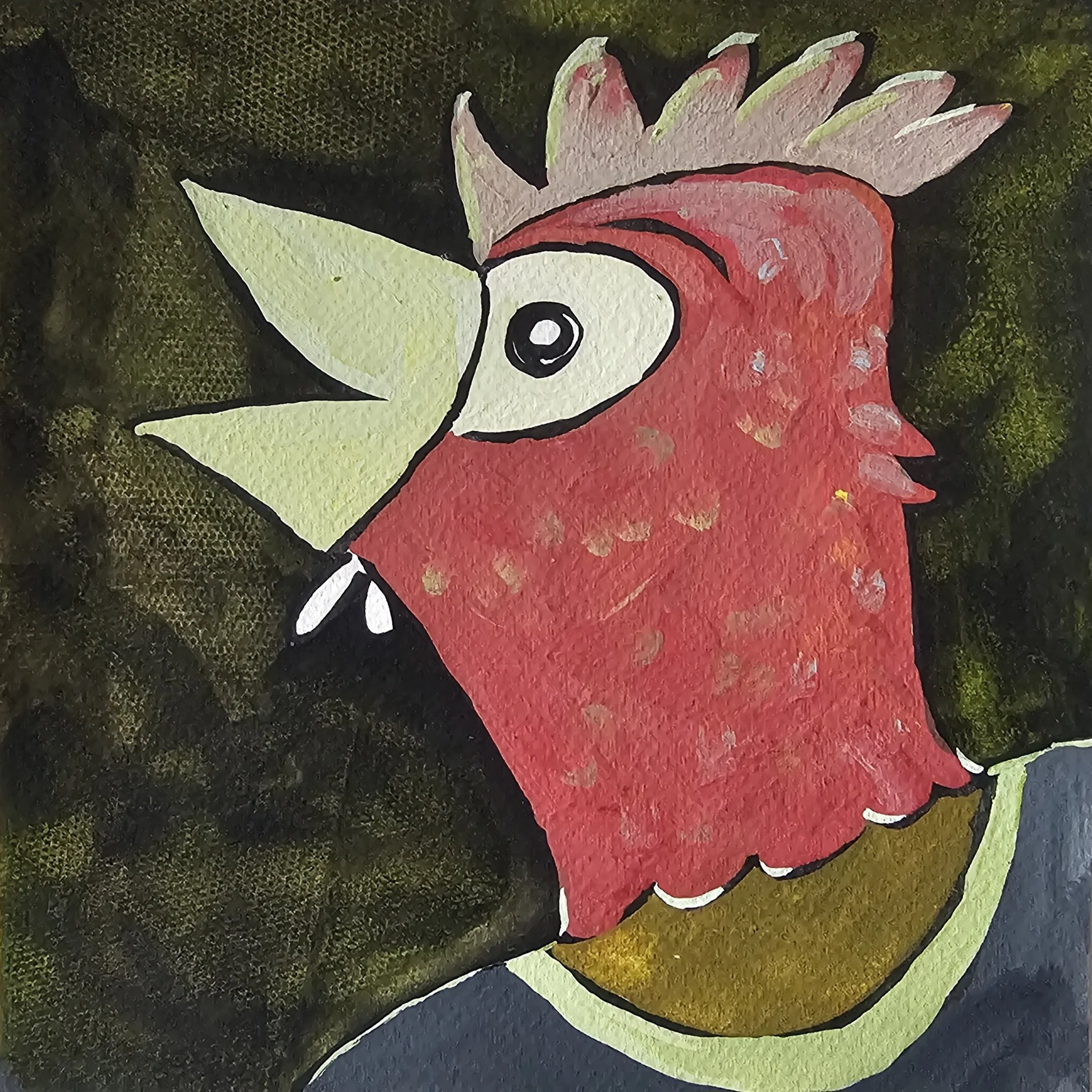 Poules 48 - 30 x 30 cm - 75€ (hors cadre et livraison)