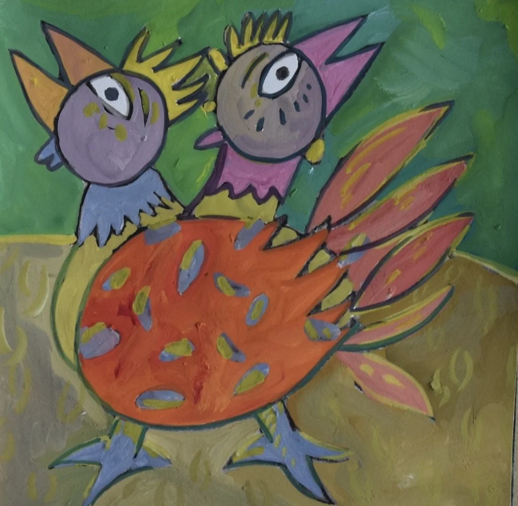 Poules 3 - 30 x 30 cm