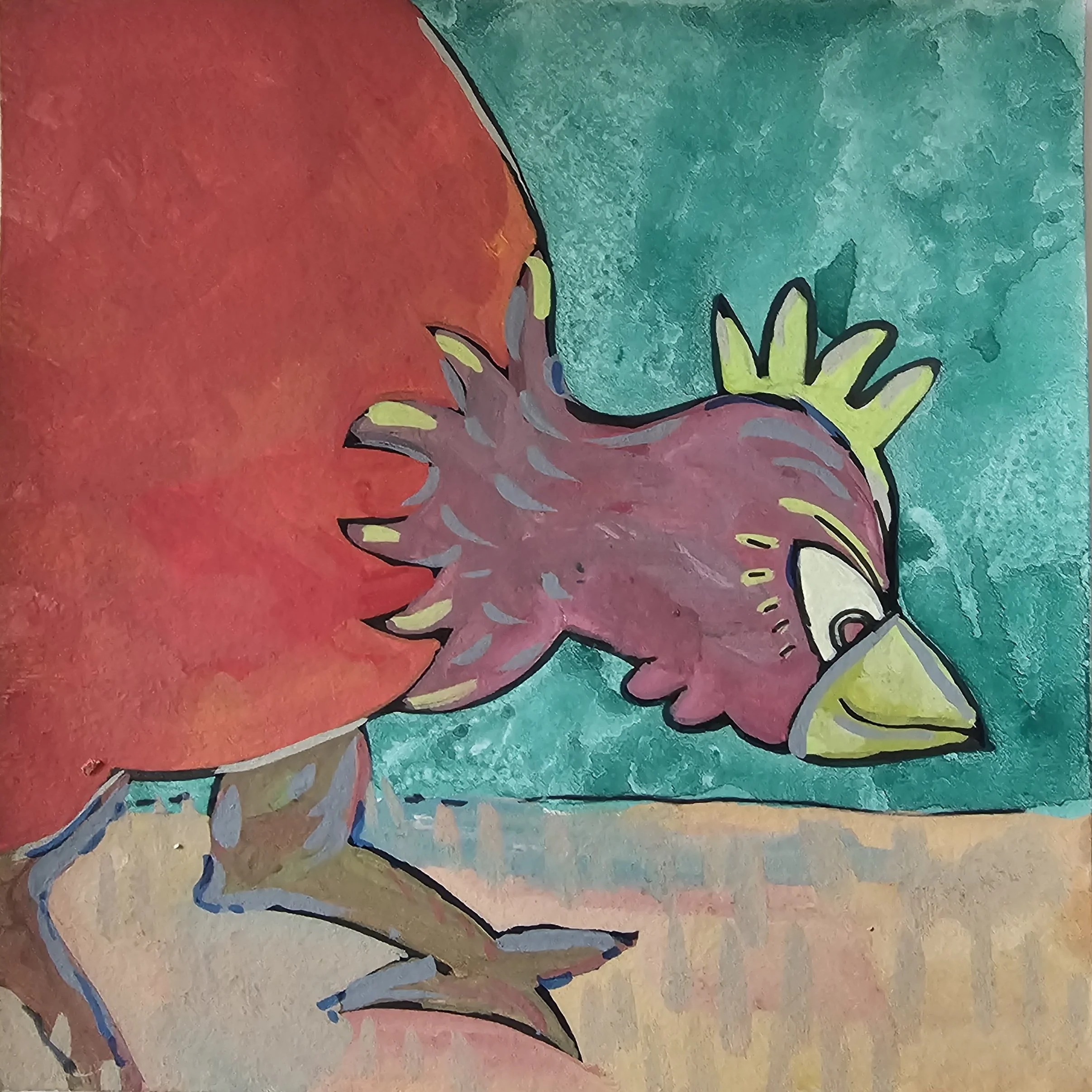 Poules 53 - 30 x 30 cm - 75€ (hors cadre et livraison)