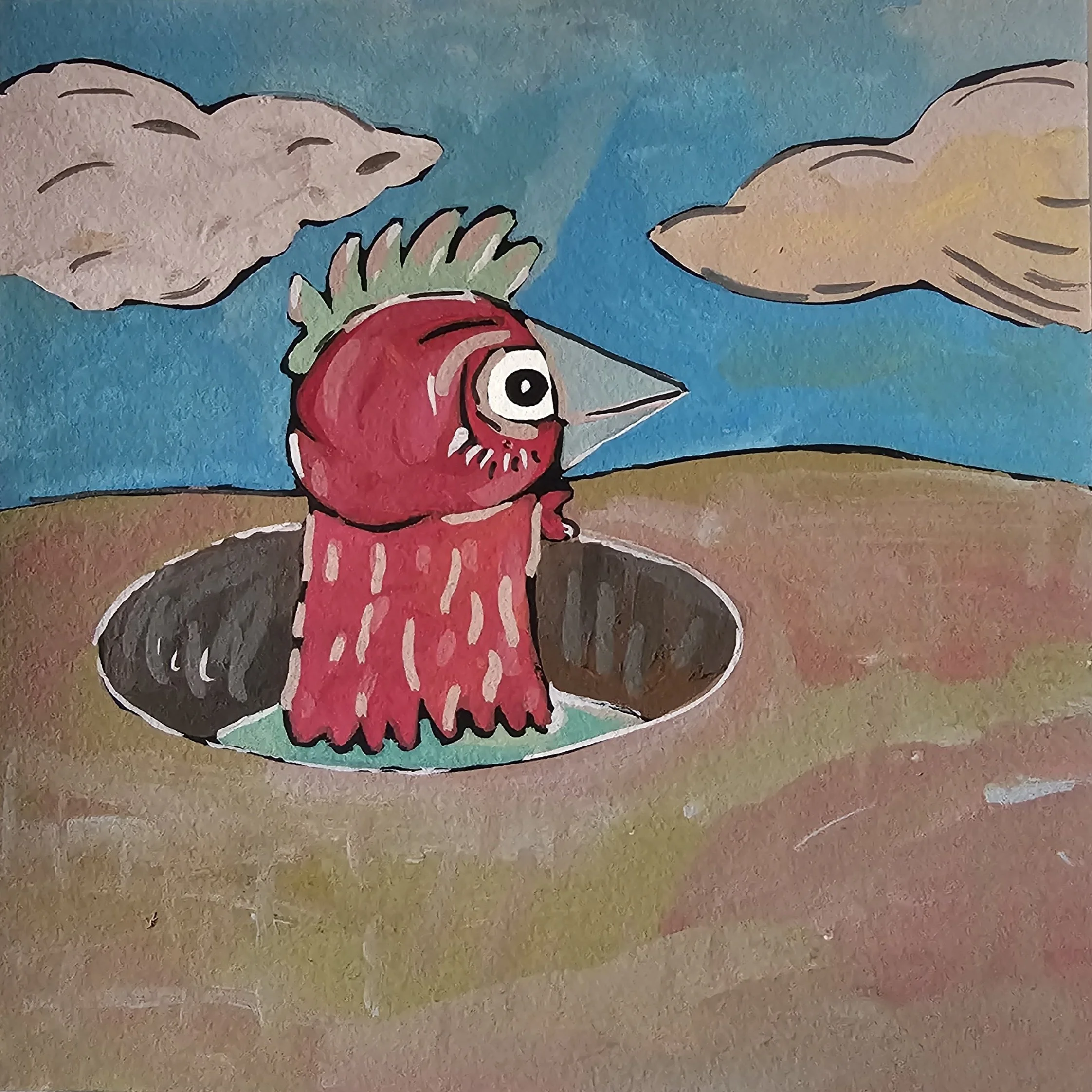 Poules 77 - 30 x 30 cm - 75€ (hors cadre et livraison)