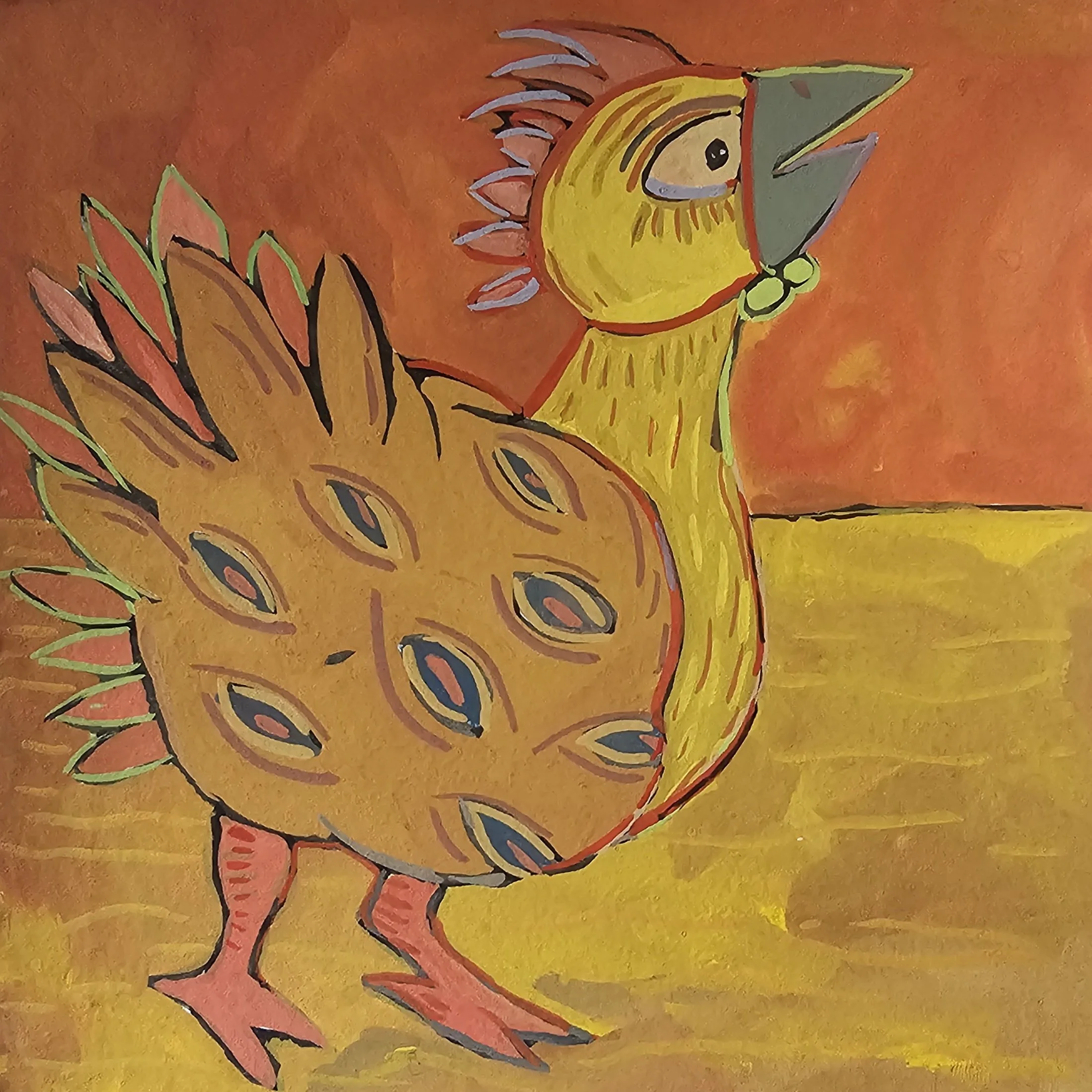 Poules 58 - 30 x 30 cm - 75€ (hors cadre et livraison)