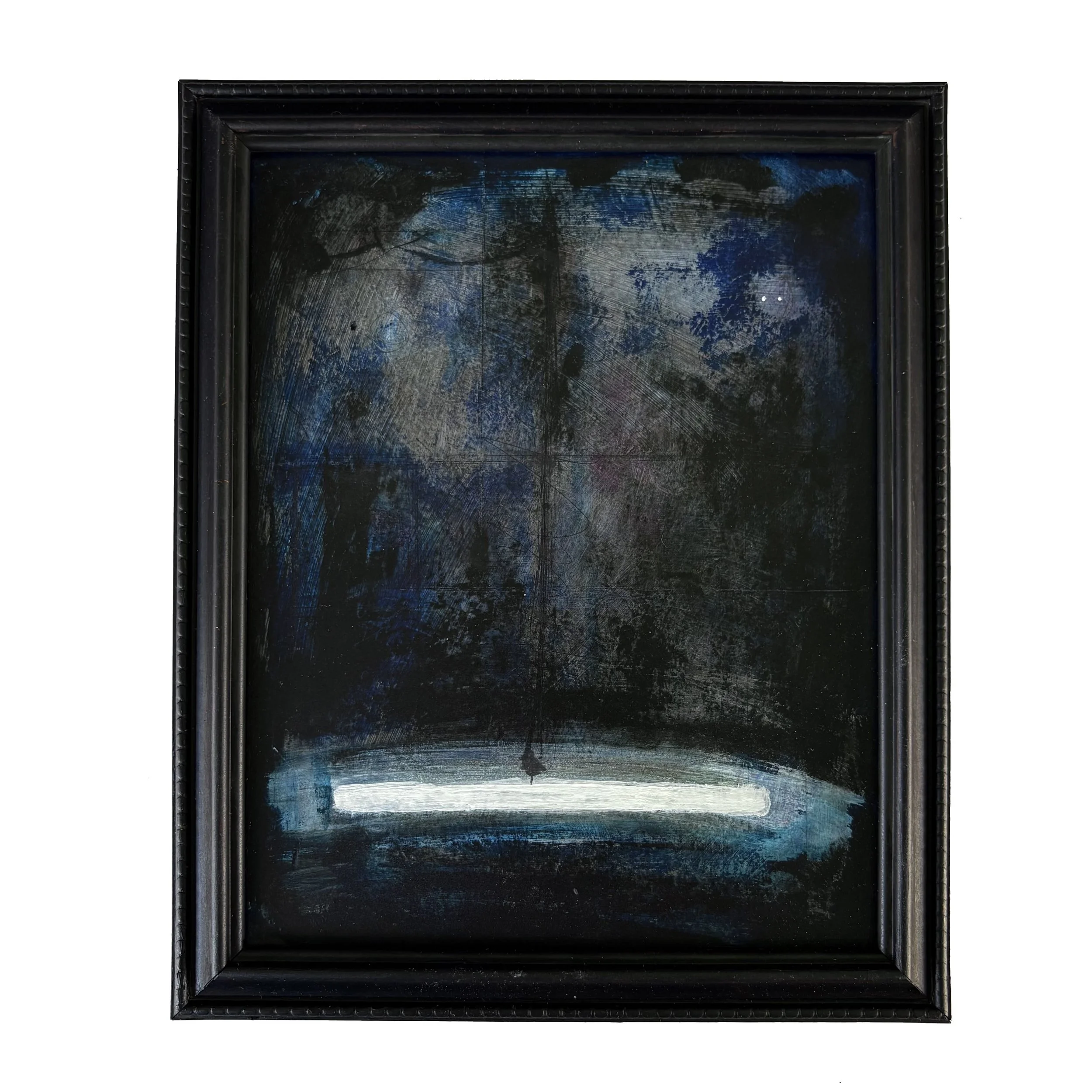 NIGHT LIGHT. 2026
Acrylic paint, pencil. 
Vintage Frame                                                                                         
24cm x 29cm £480.00
