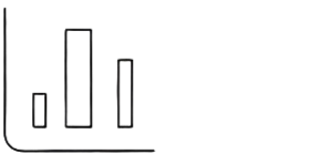 Bar chart with four vertical bars of varying heights