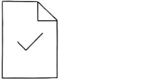 A piece of paper with a check mark on it