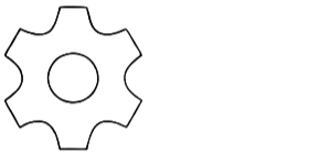Icon of a gear or cogwheel