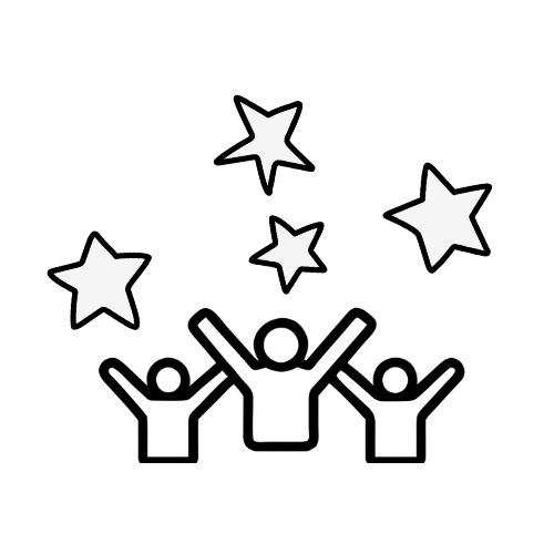 three friends with stars