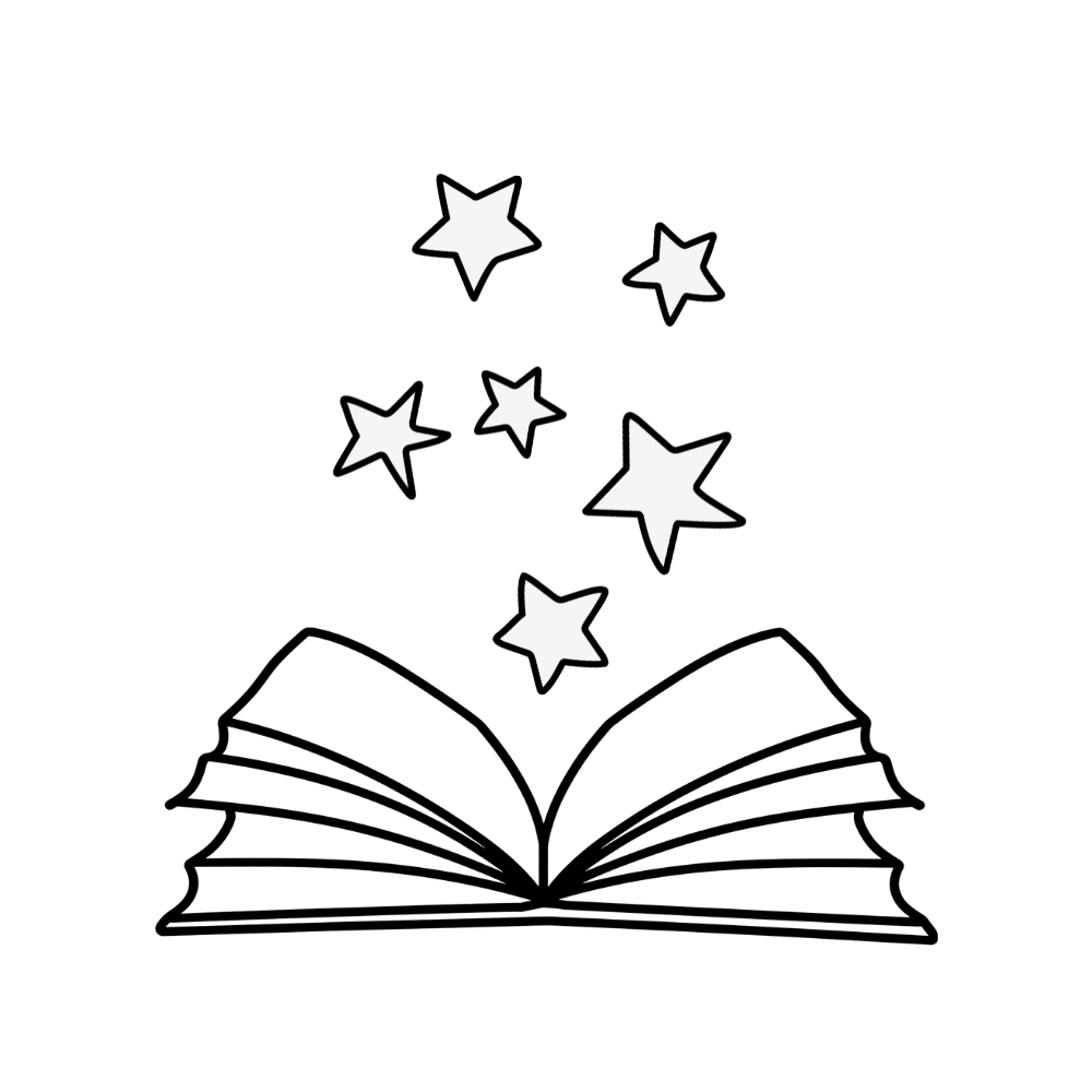 Stars coming out of a book