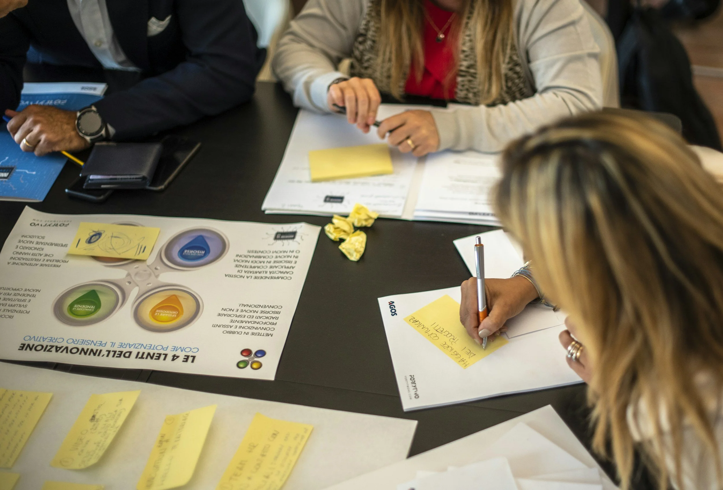 A group in a workshop taking notes