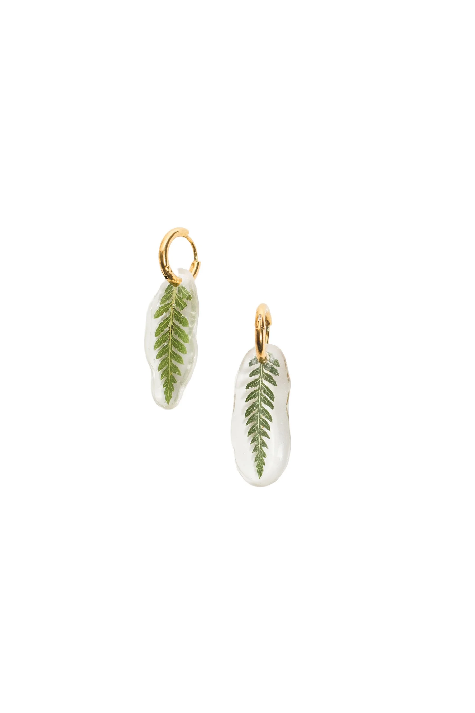 Mini Fern Earrings Close Up