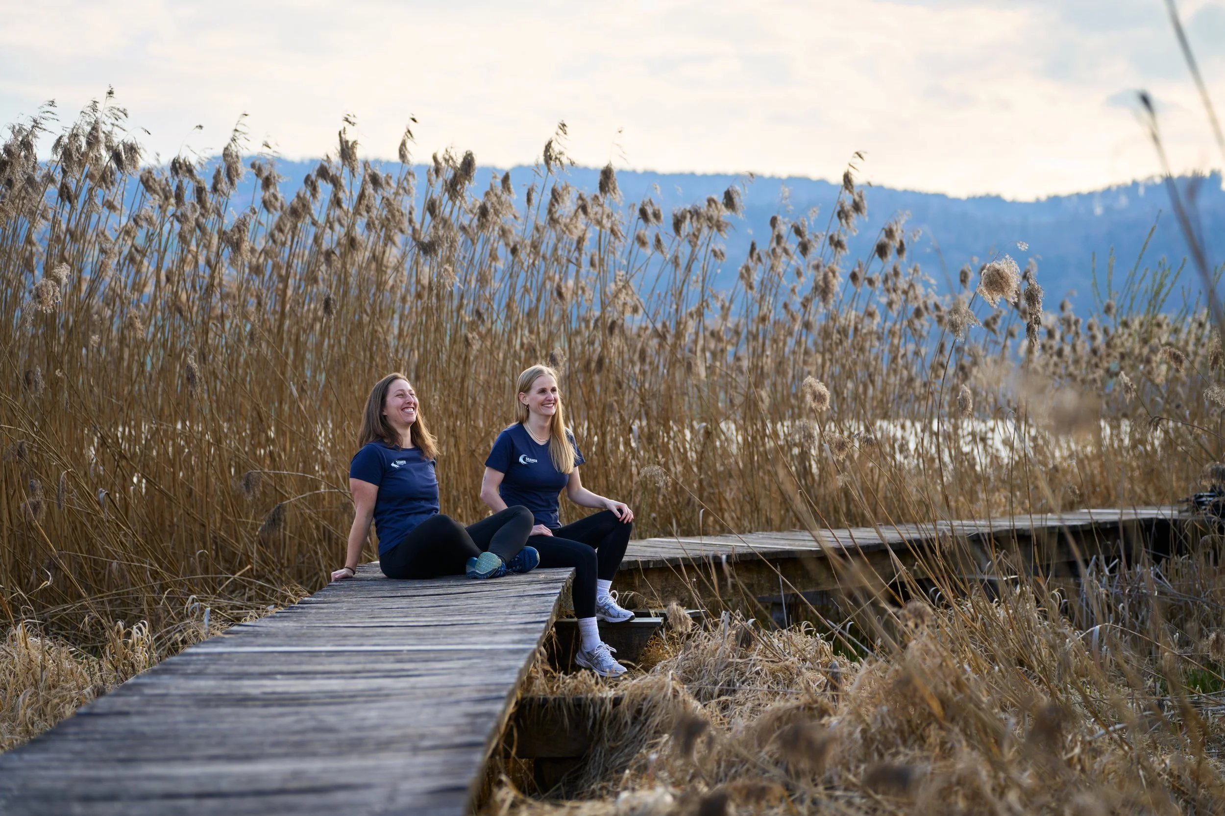 SeaHer team discussion ocean rowing sponsorship planning lake Switzerland