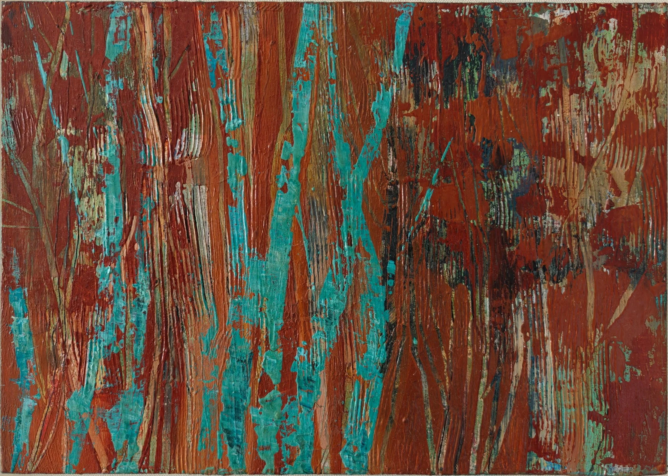In the Thicket #16 — oil on paperboard by Deepti Nair