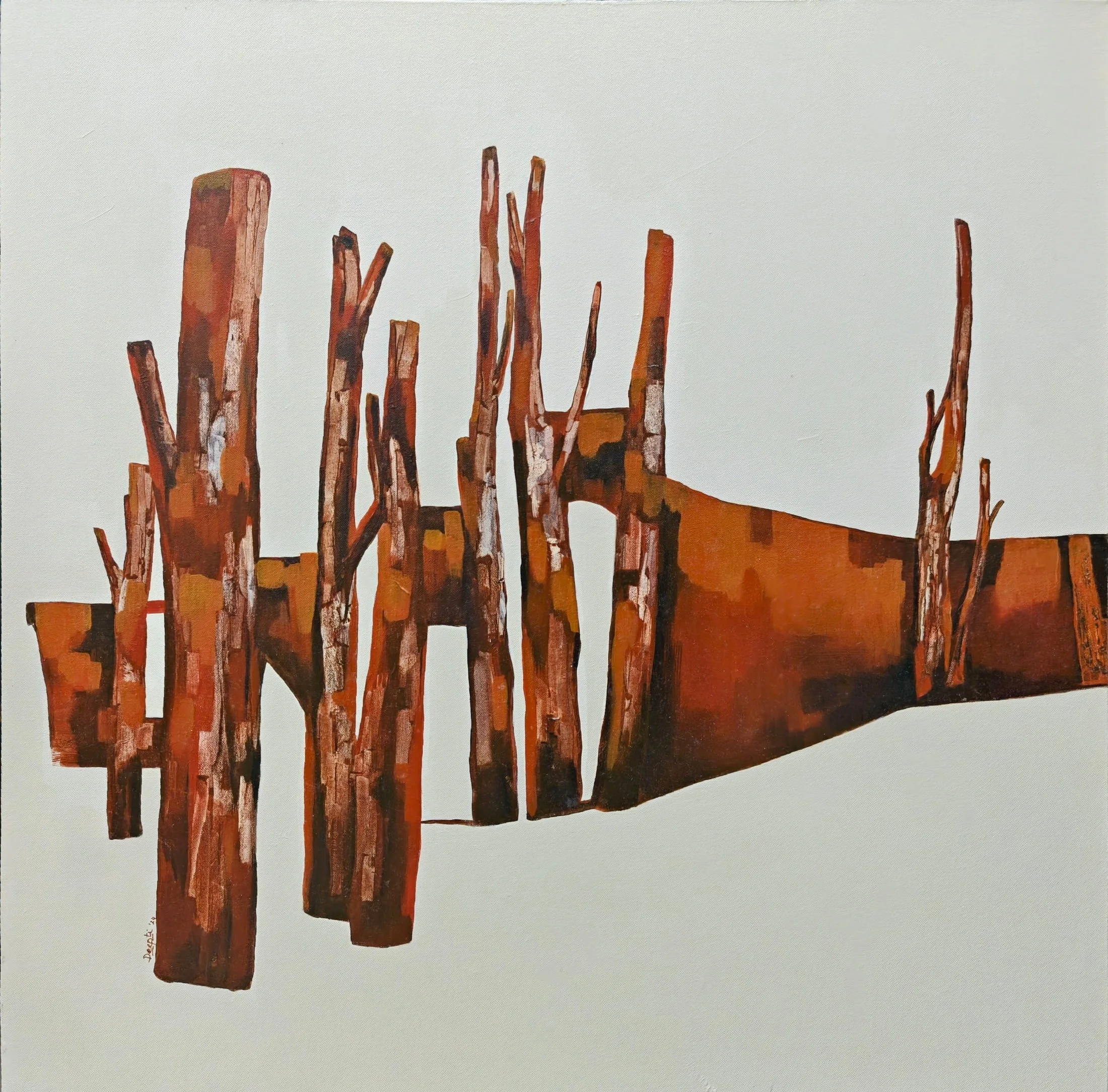 Khthon #1 — oil and acrylic on canvas by Deepti Nair
