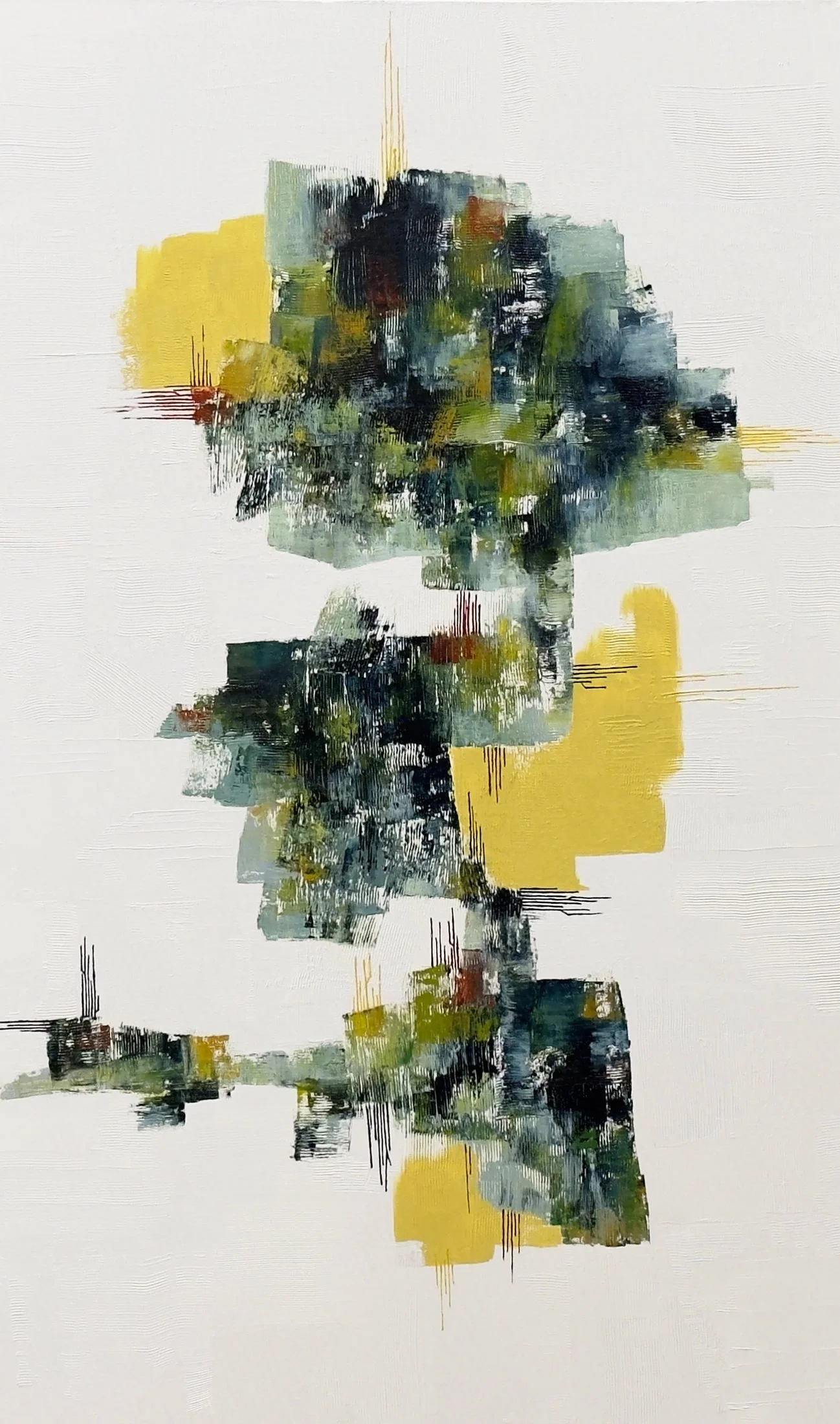 Shifting Shadows #4 — oil and acrylic on canvas by Deepti Nair