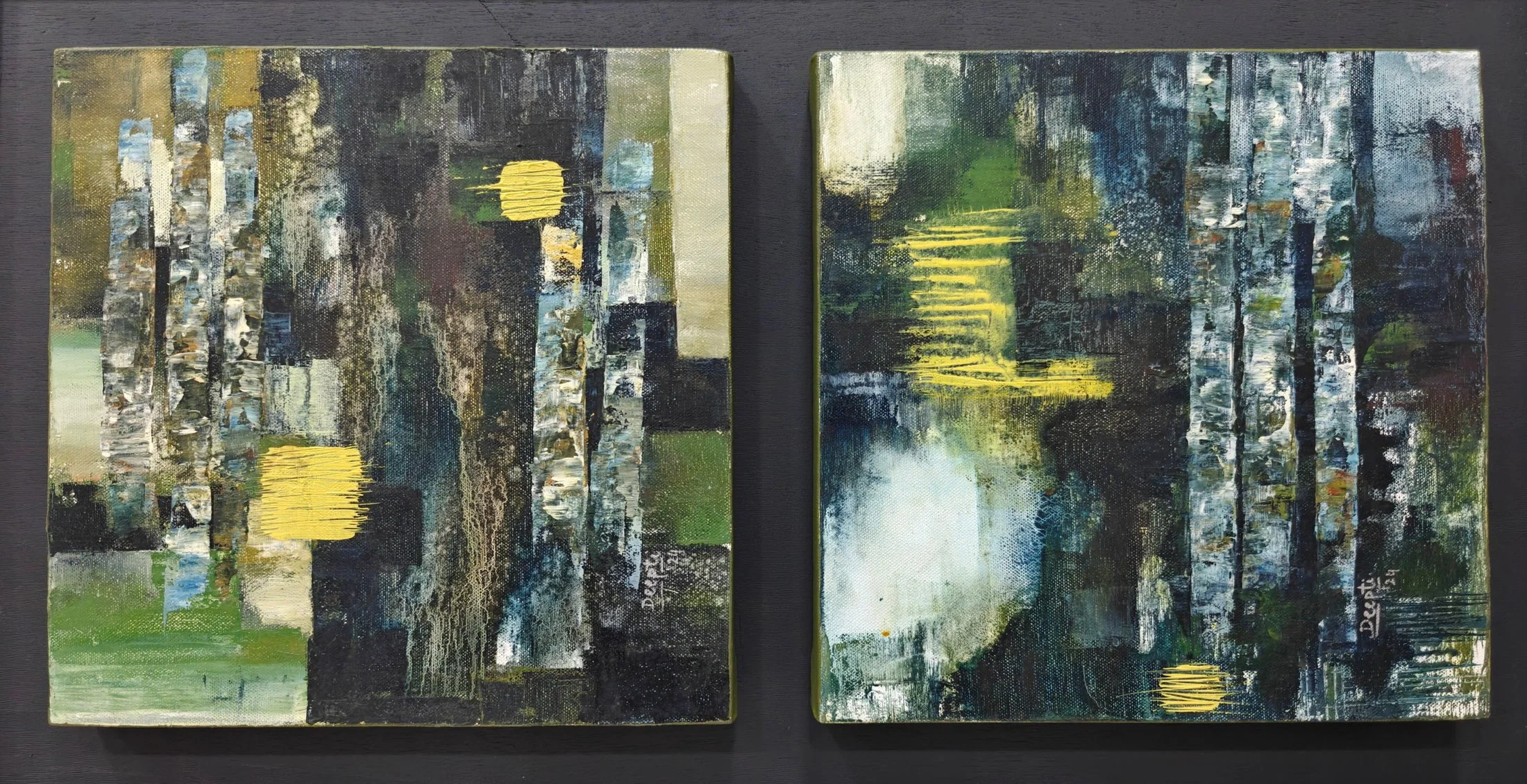 Chequered Lives #1 — oil on canvas by Deepti Nair