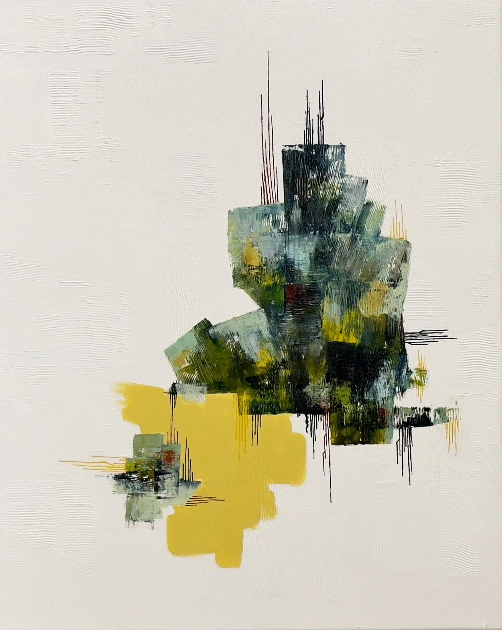 Shifting Shadows #2 — oil and acrylic on canvas by Deepti Nair