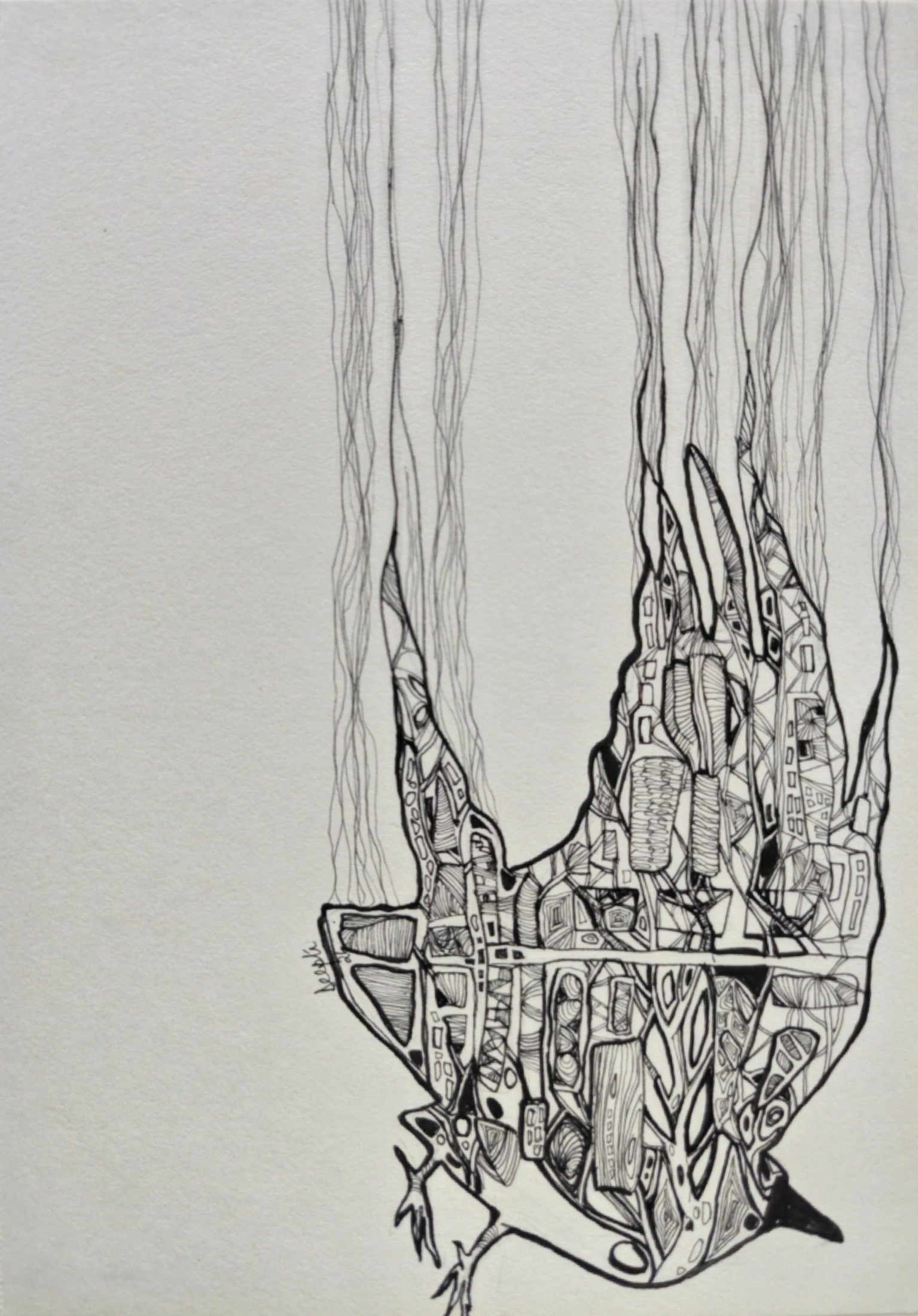 Rebirth #5 — pen and ink on paper by Deepti Nair