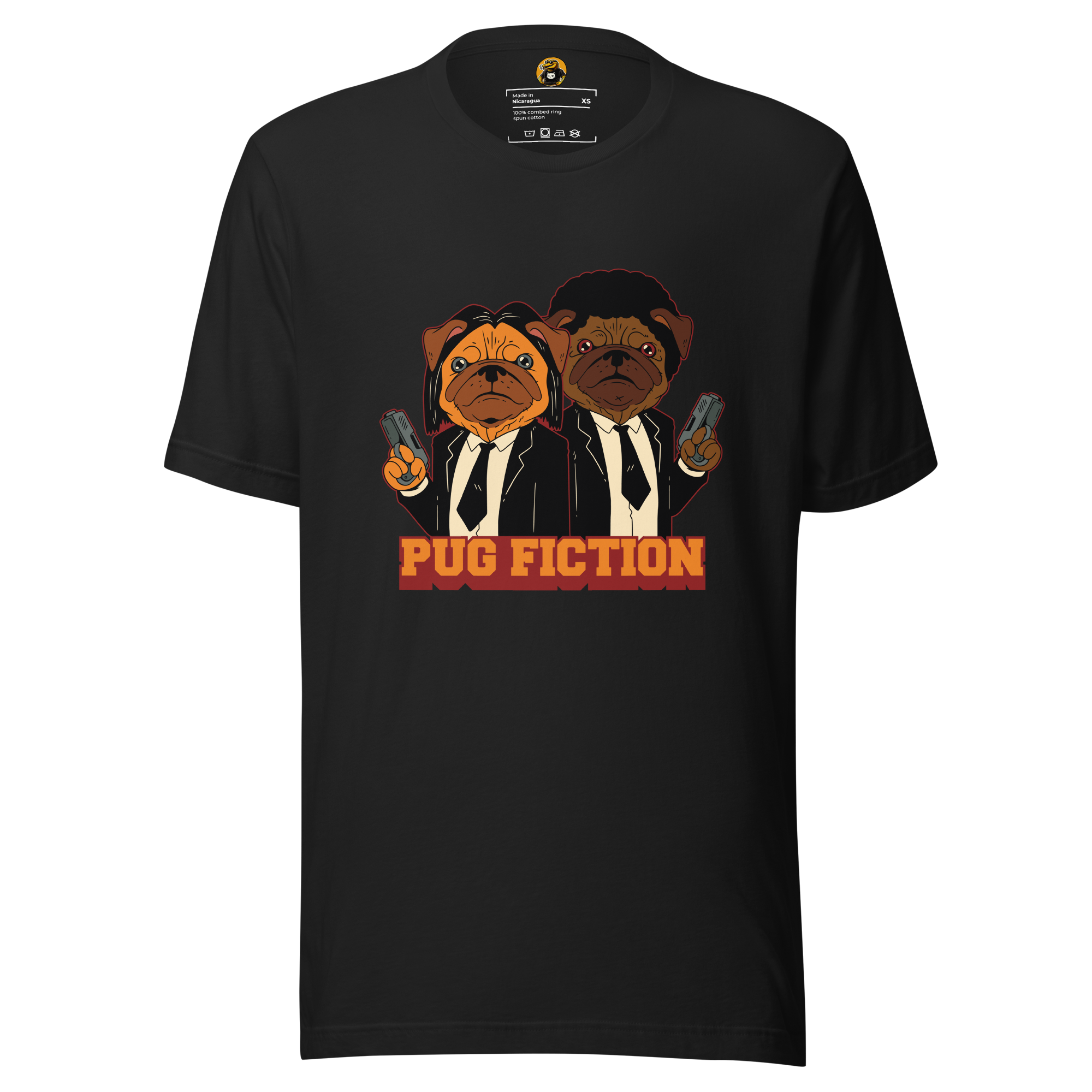 Pug Fiction T-Shirt: The Badass Dog Movie Parody Tee - Funny Pug Lover Gift