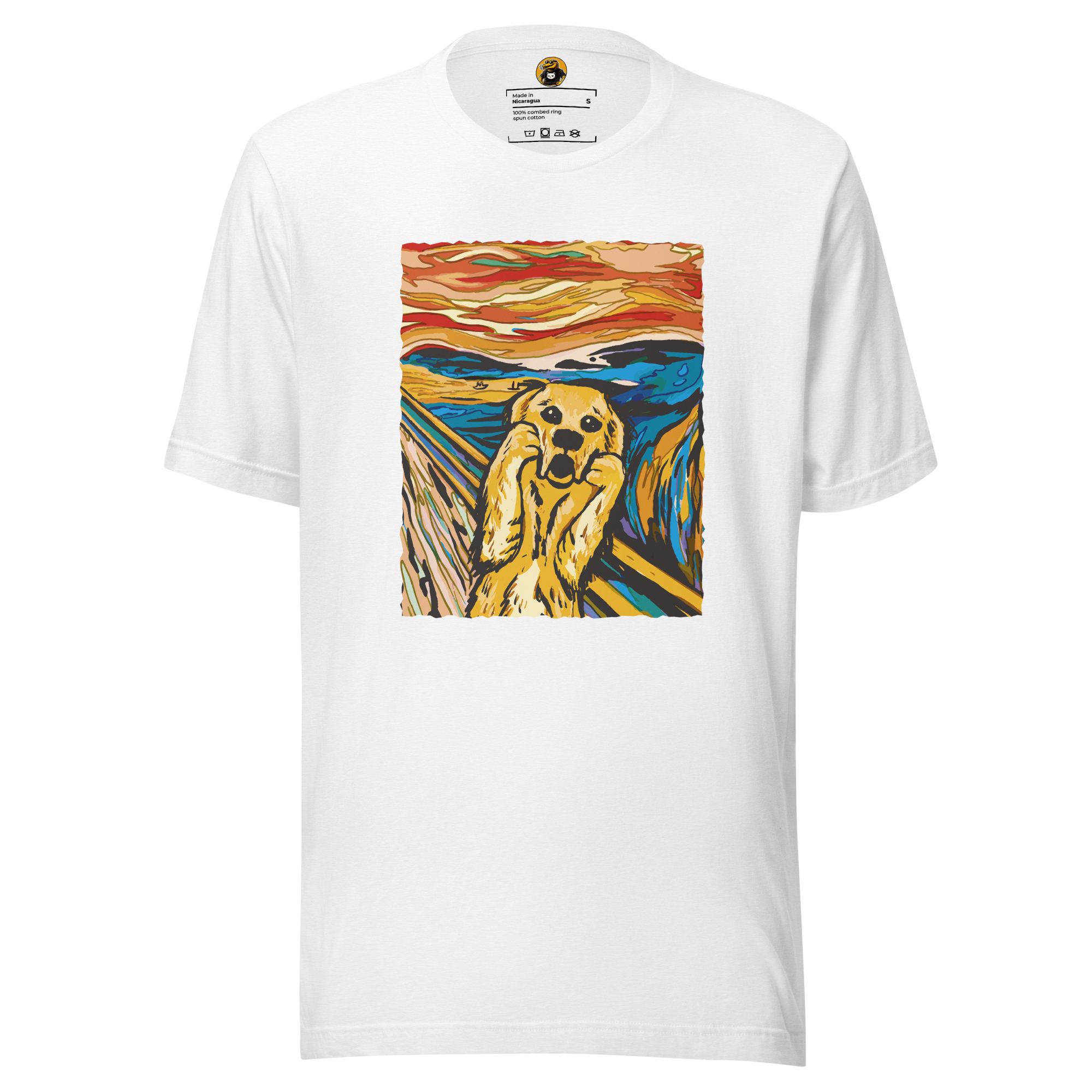 The Woof Scream T-Shirt: Funny Golden Retriever Art Parody Tee
