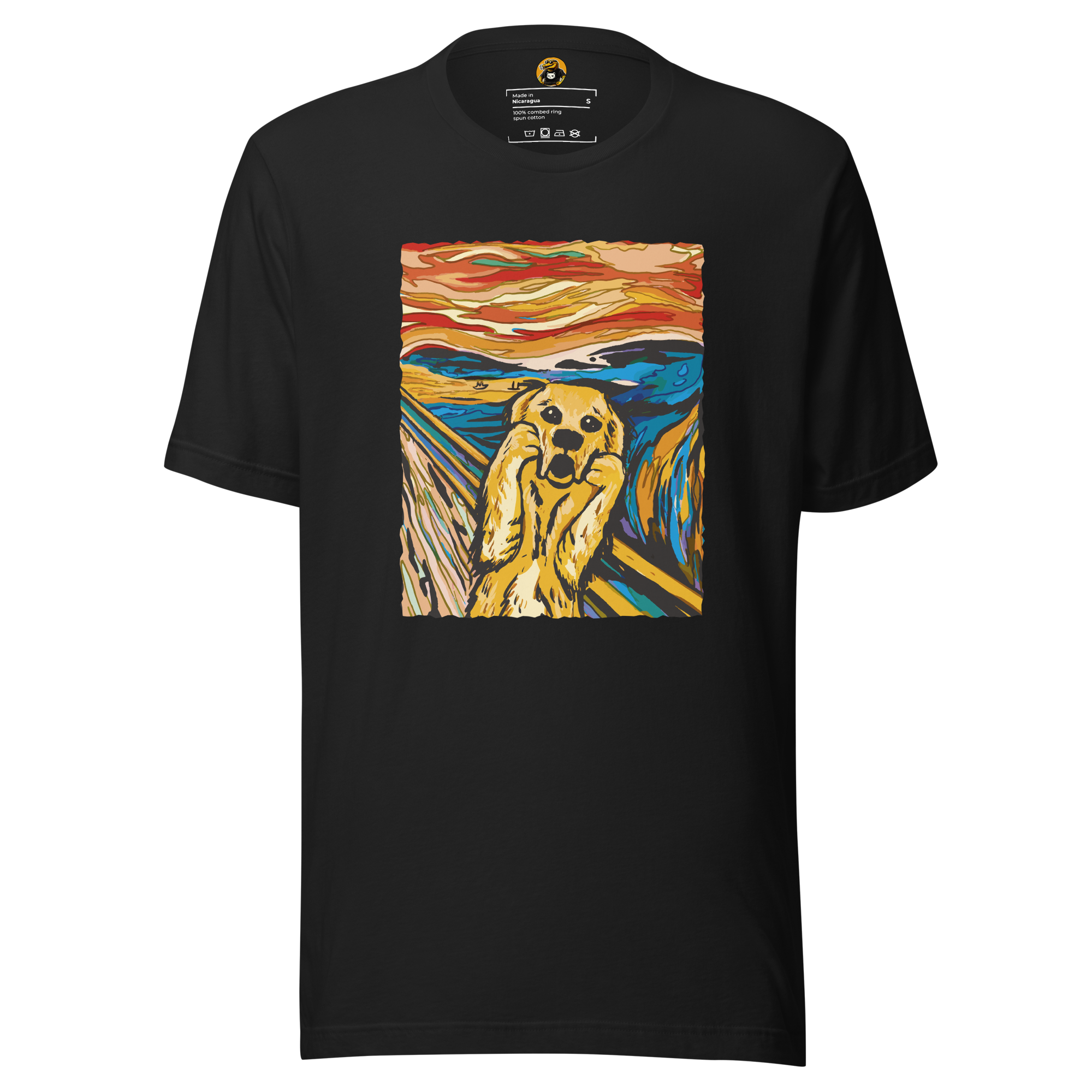 The Woof Scream T-Shirt: Funny Golden Retriever Art Parody Tee