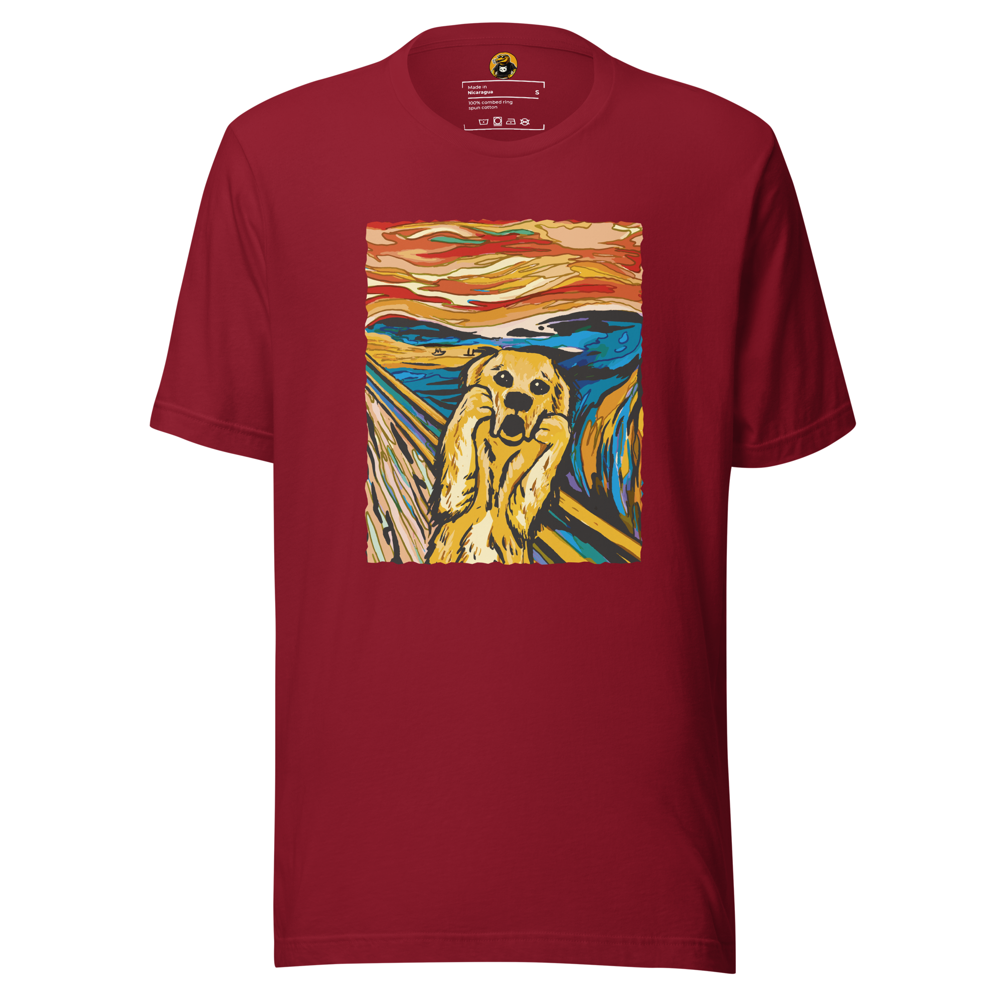 The Woof Scream T-Shirt: Funny Golden Retriever Art Parody Tee