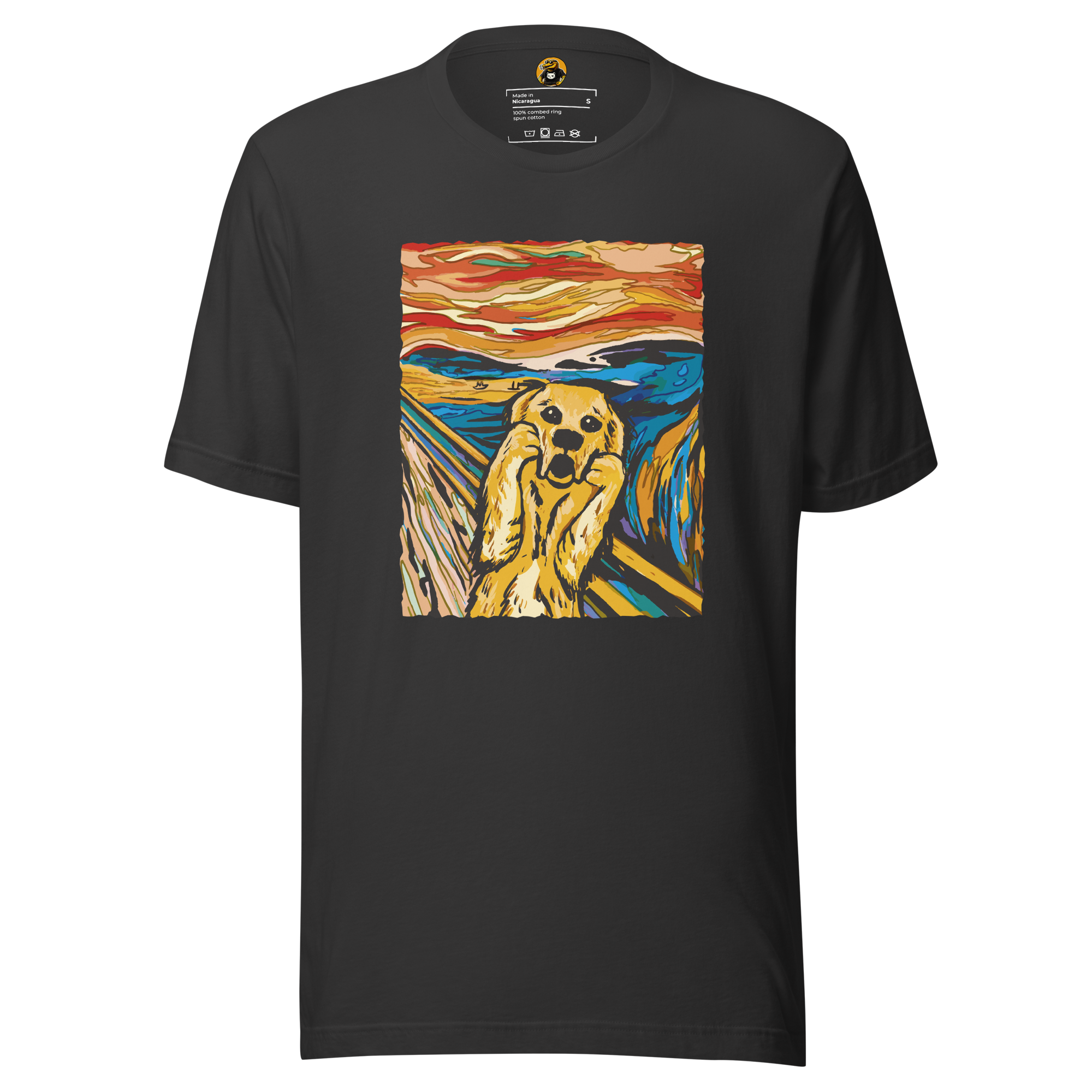 The Woof Scream T-Shirt: Funny Golden Retriever Art Parody Tee