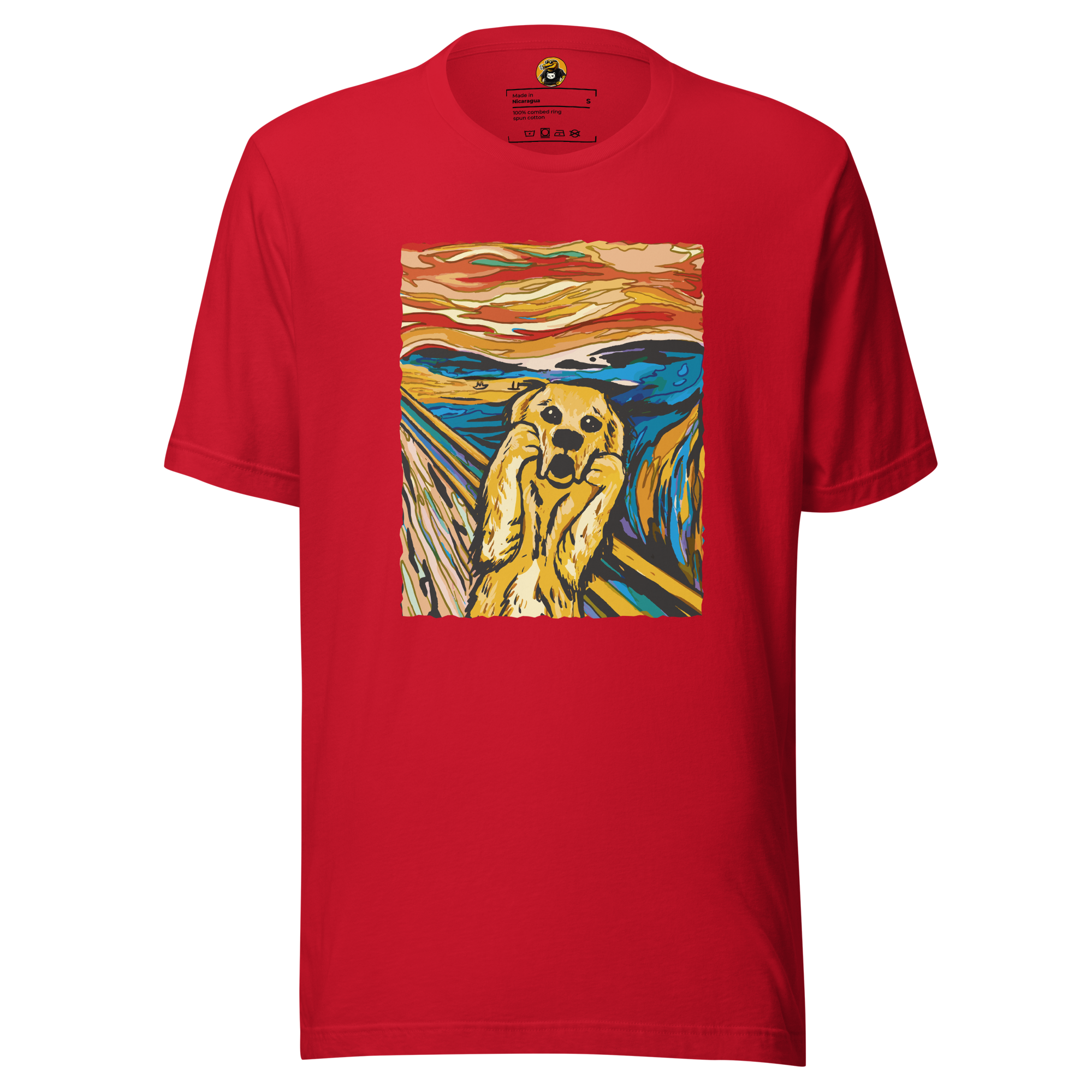 The Woof Scream T-Shirt: Funny Golden Retriever Art Parody Tee