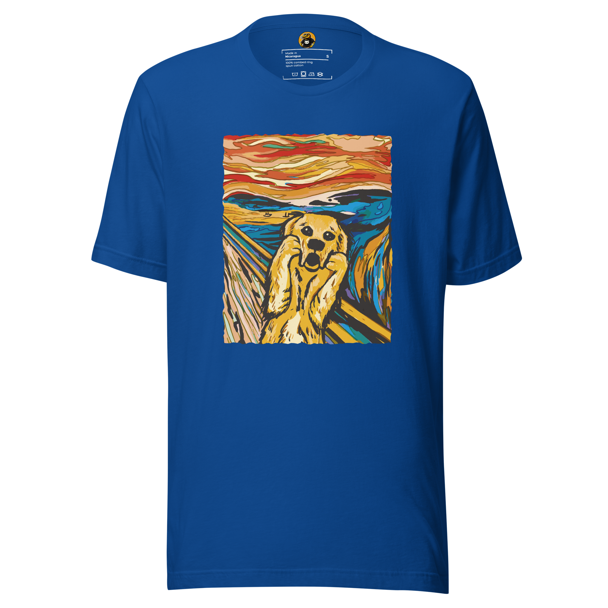 The Woof Scream T-Shirt: Funny Golden Retriever Art Parody Tee