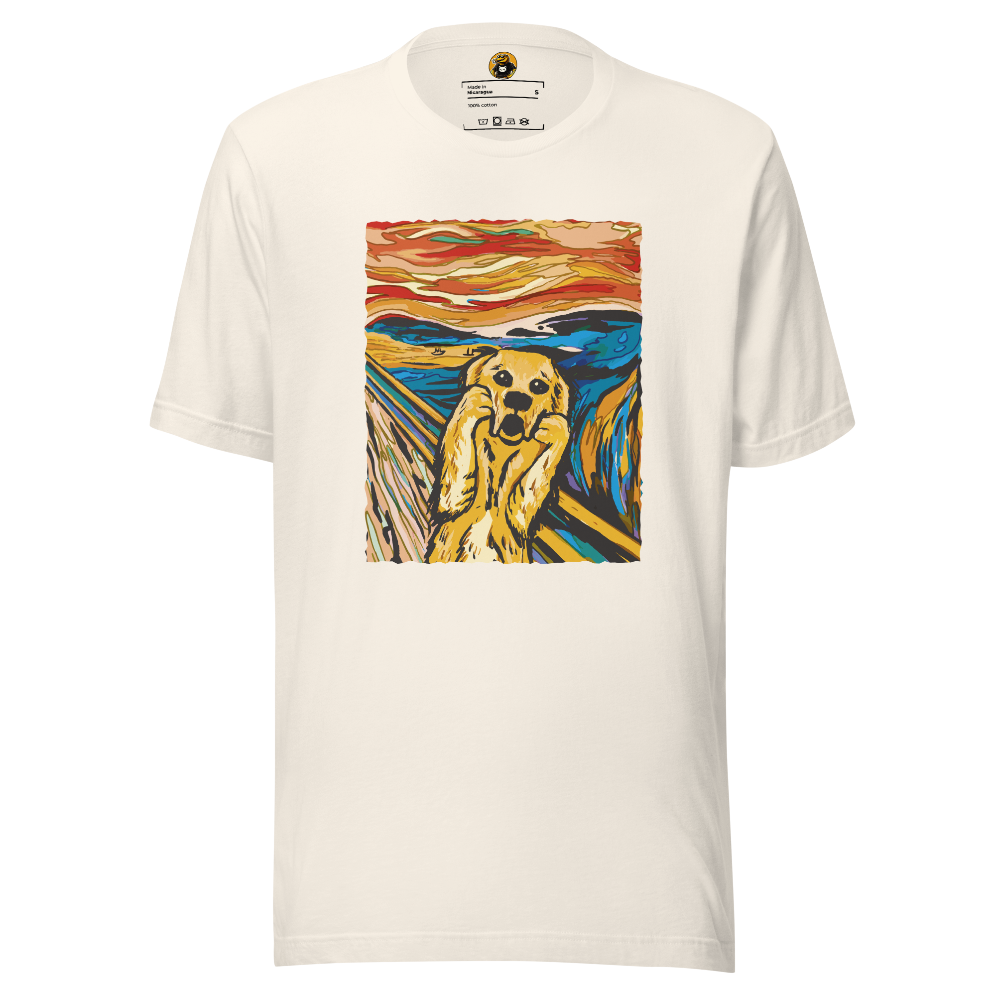 The Woof Scream T-Shirt: Funny Golden Retriever Art Parody Tee