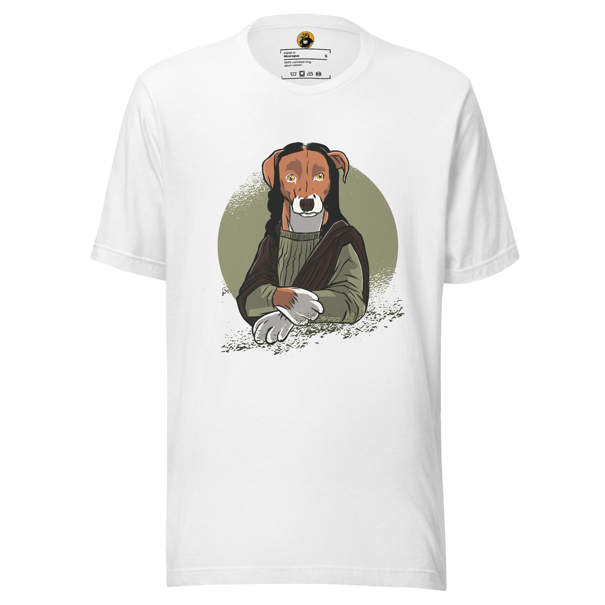 The Mona Woof T-Shirt: Iconic Dog Art Parody Tee