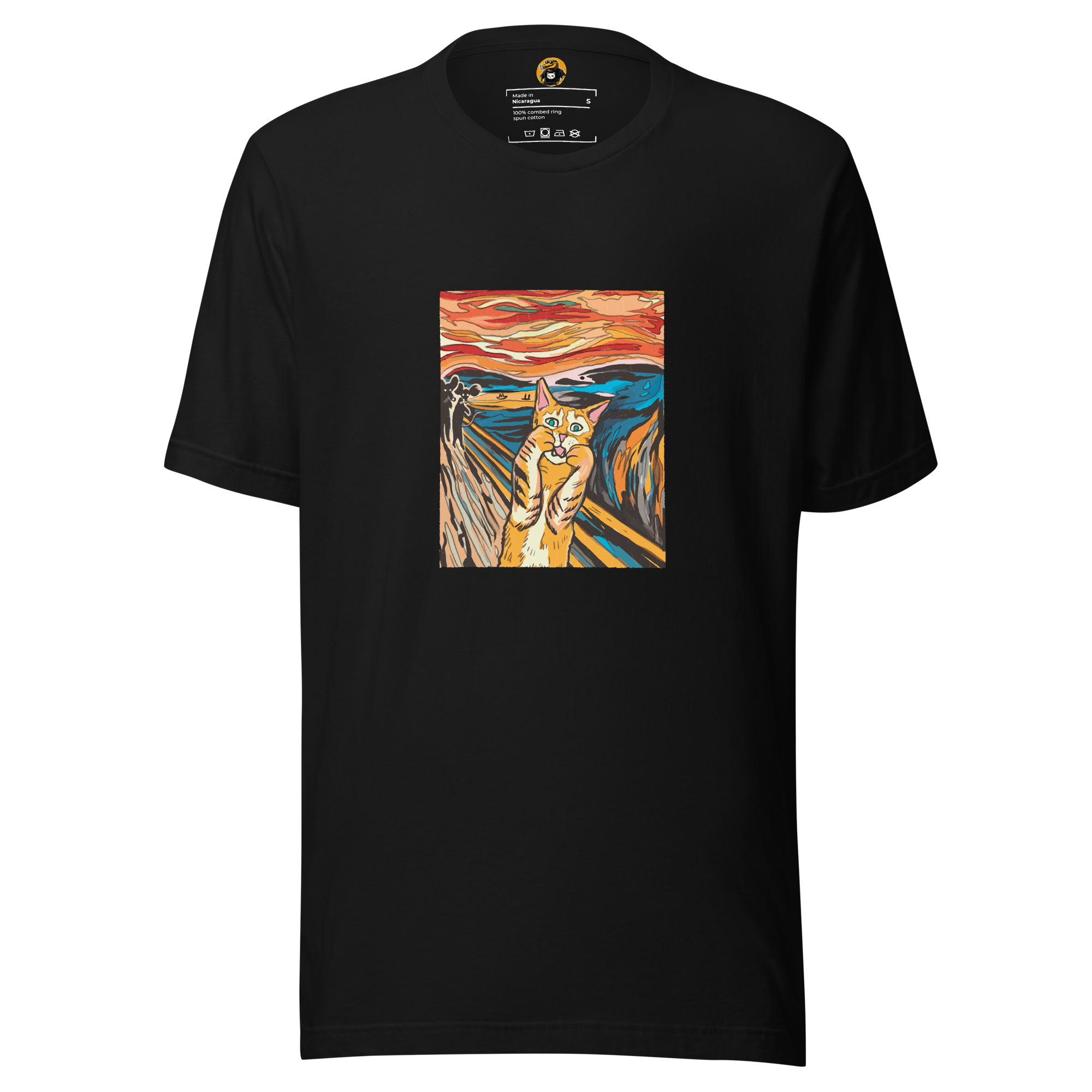 The Meow Scream T-Shirt: Funny Orange Cat Art Parody Tee