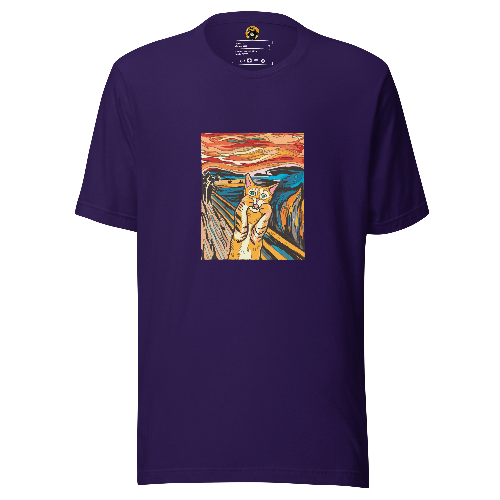 The Meow Scream T-Shirt: Funny Orange Cat Art Parody Tee