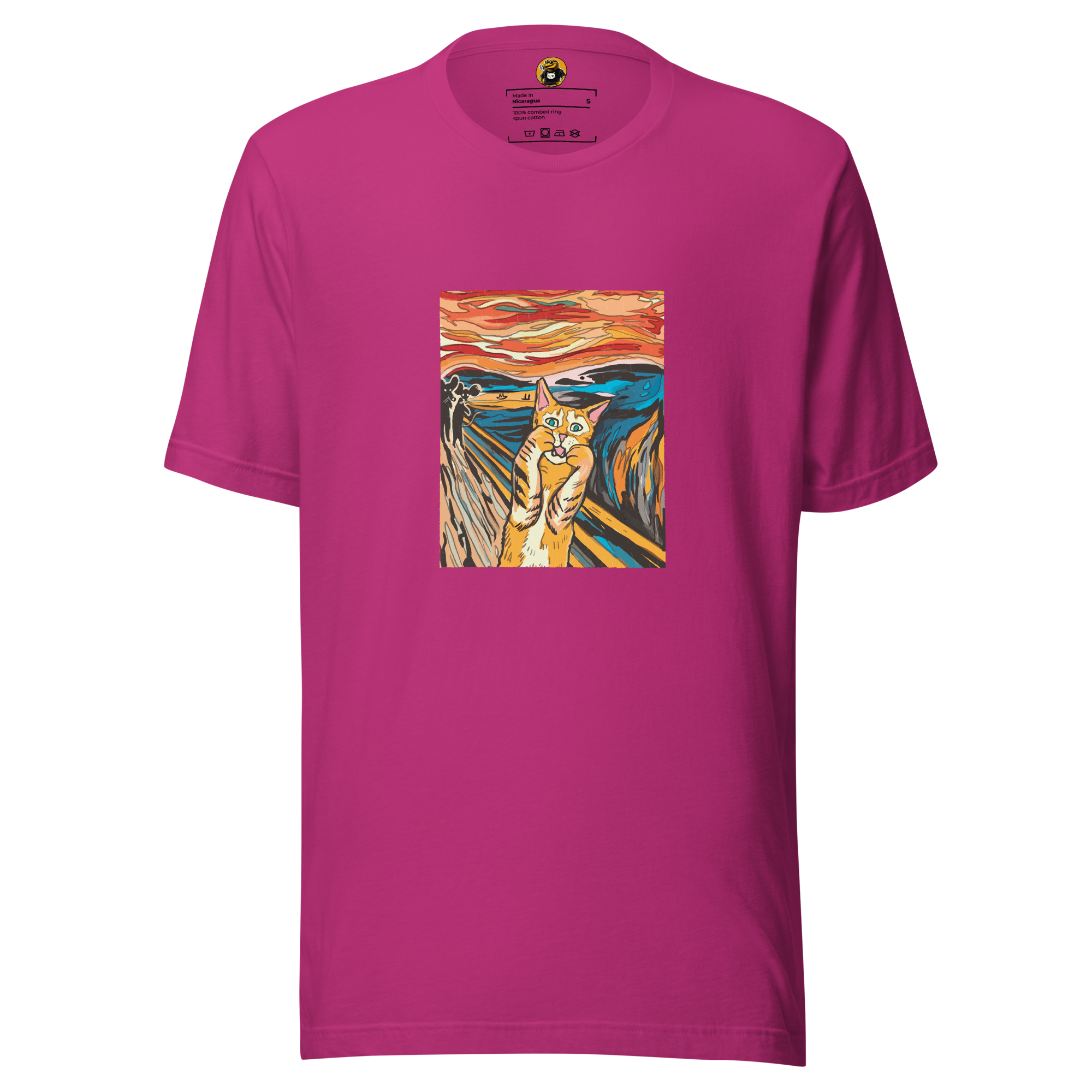 The Meow Scream T-Shirt: Funny Orange Cat Art Parody Tee