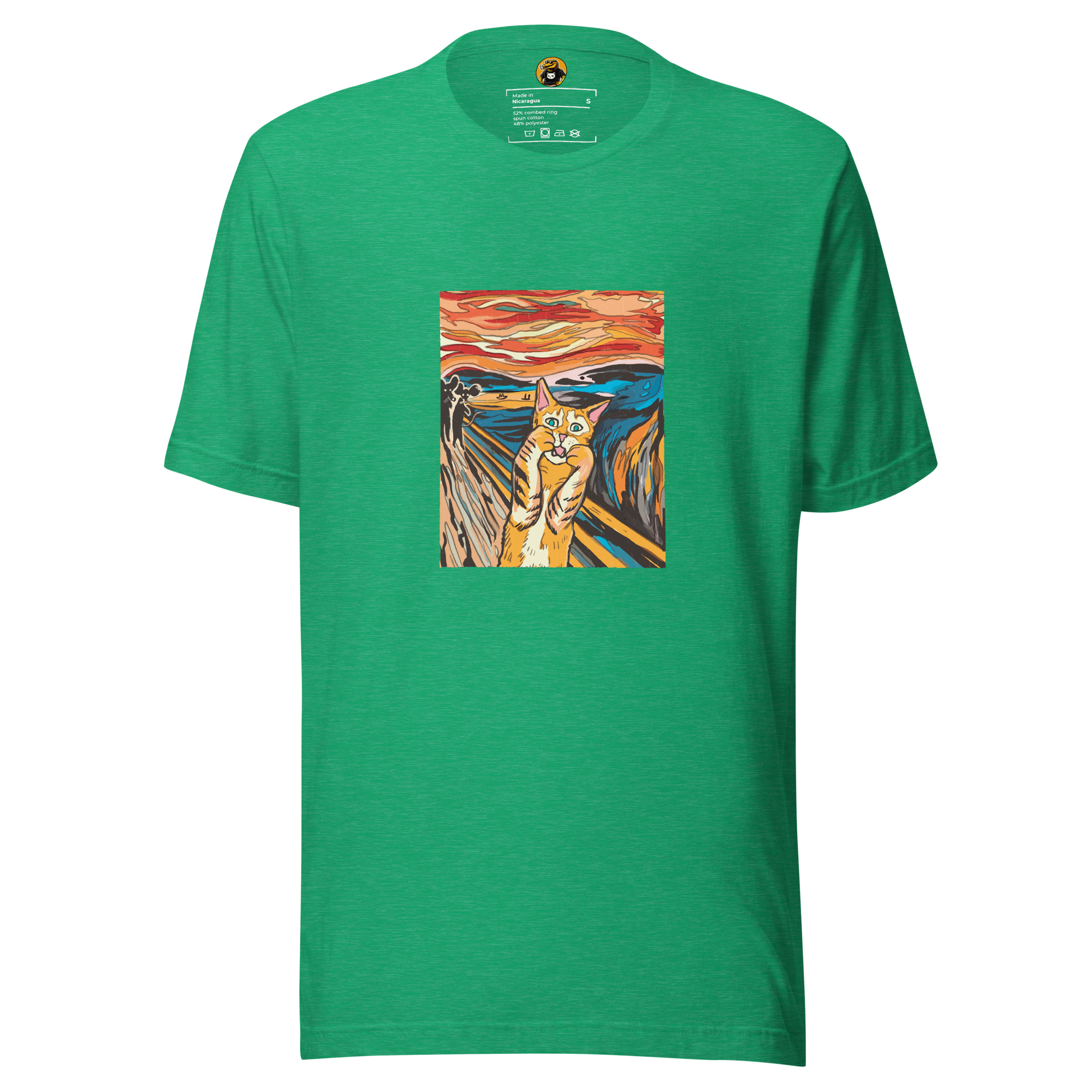 The Meow Scream T-Shirt: Funny Orange Cat Art Parody Tee