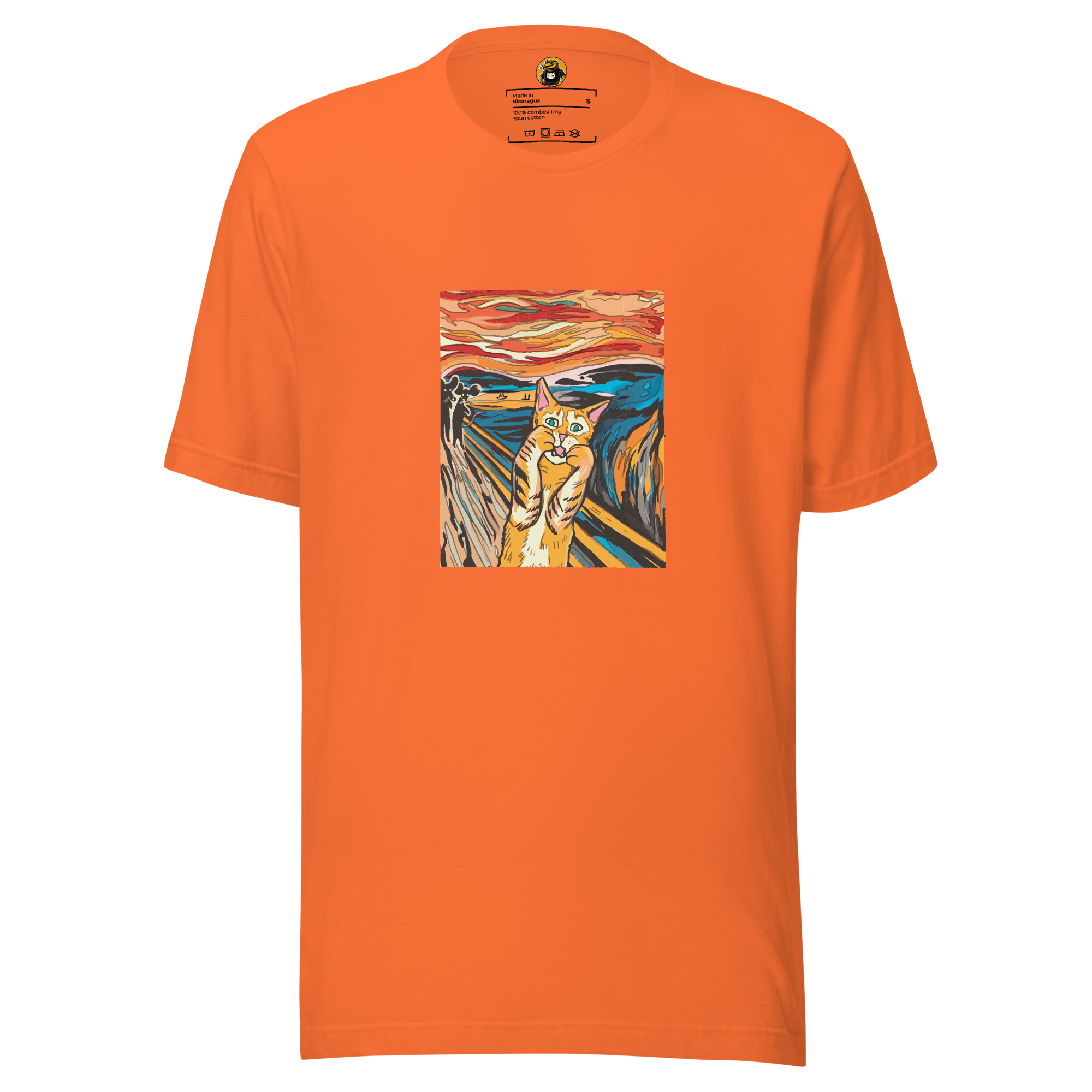The Meow Scream T-Shirt: Funny Orange Cat Art Parody Tee