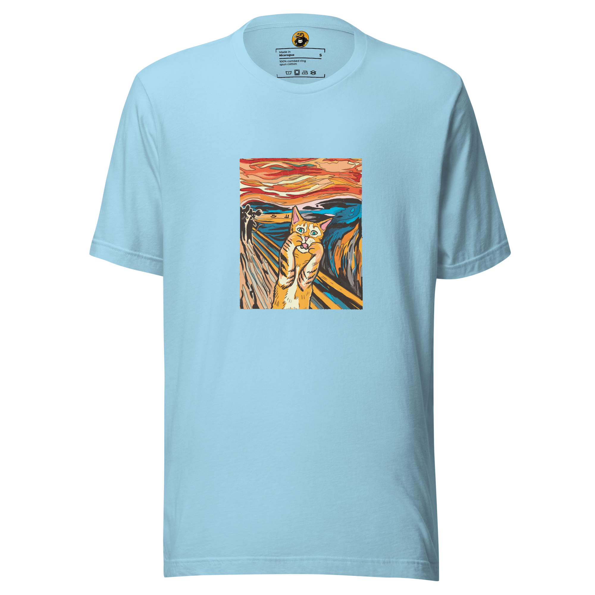 The Meow Scream T-Shirt: Funny Orange Cat Art Parody Tee