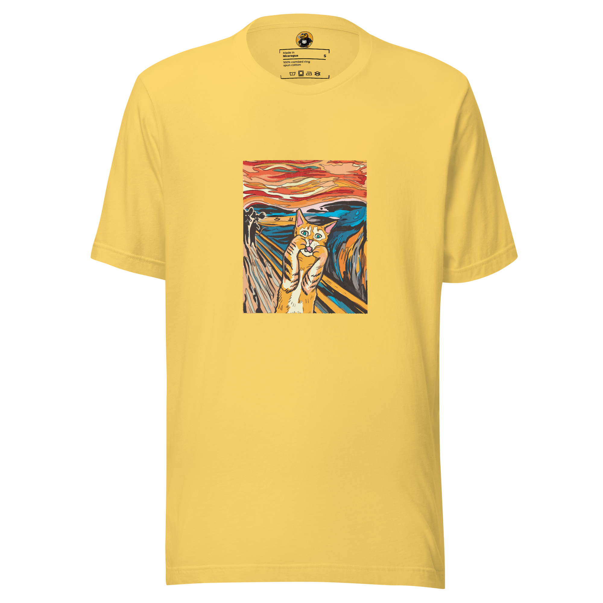 The Meow Scream T-Shirt: Funny Orange Cat Art Parody Tee