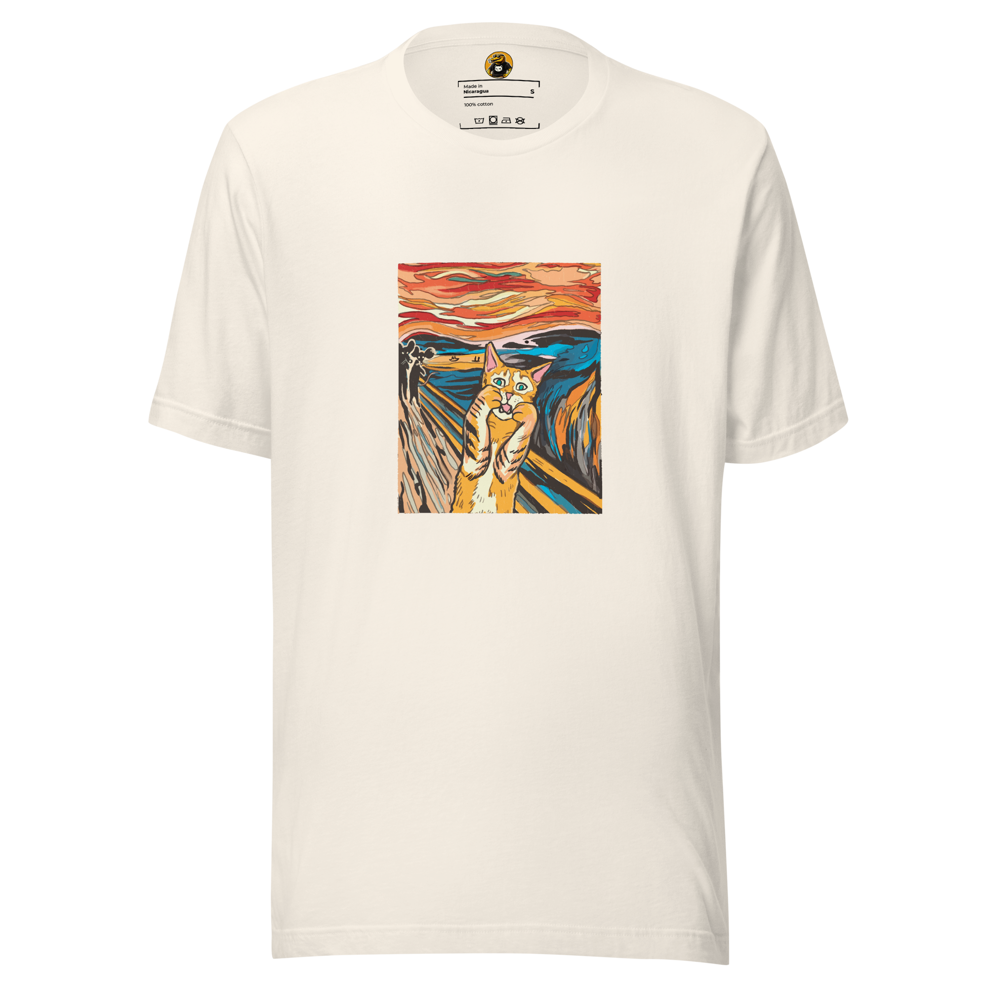 The Meow Scream T-Shirt: Funny Orange Cat Art Parody Tee