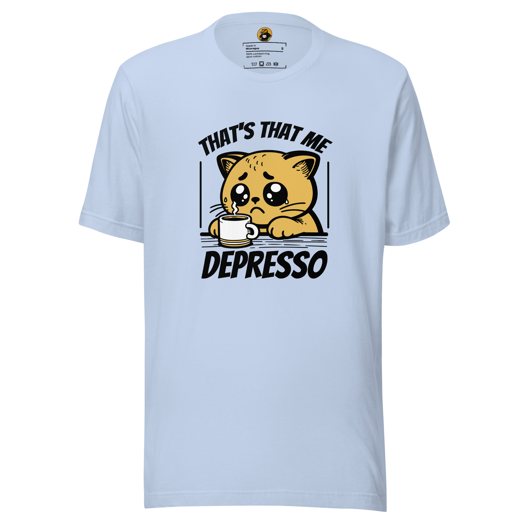 That's That Me Depresso - Funny Coffee Cat Tee