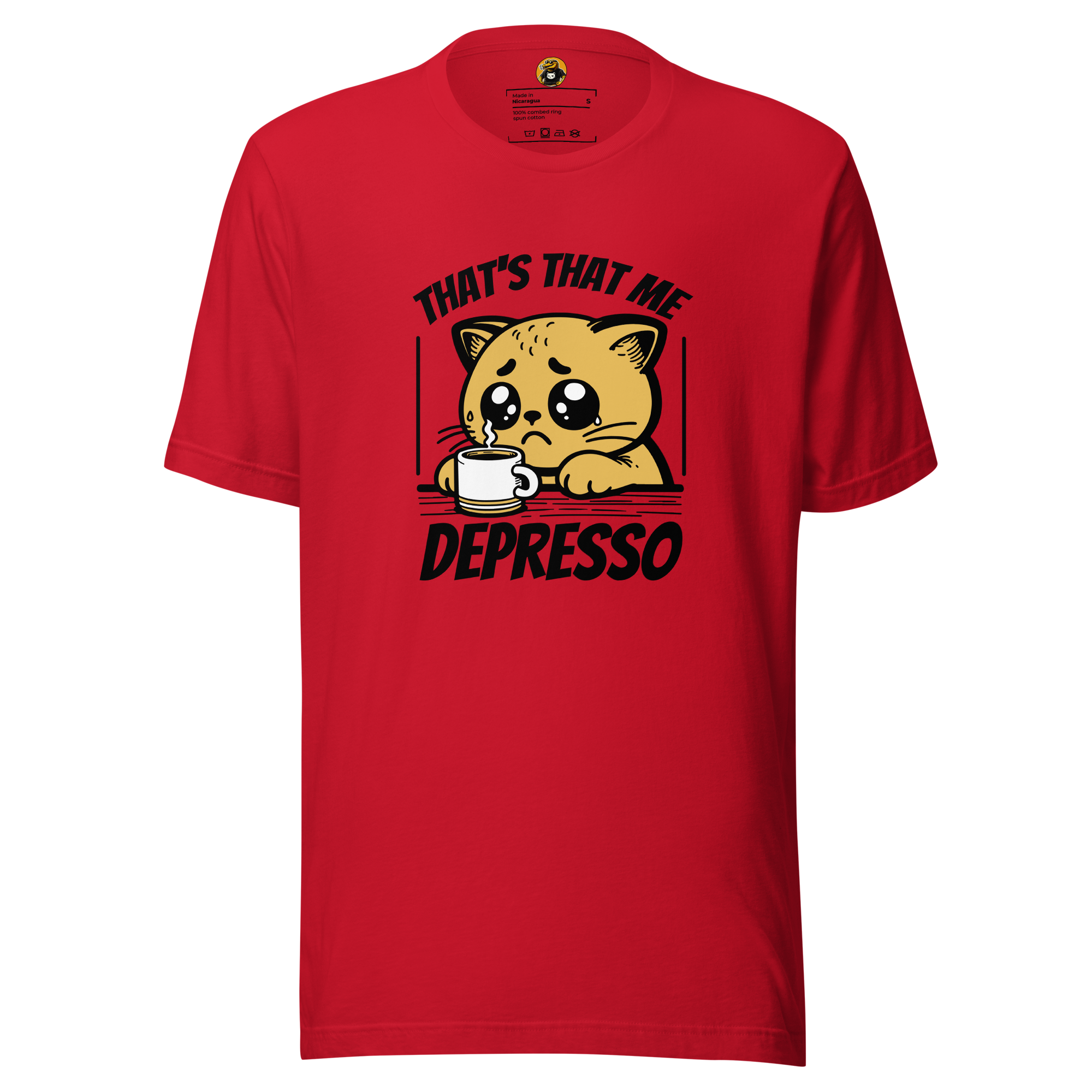 That's That Me Depresso - Funny Coffee Cat Tee
