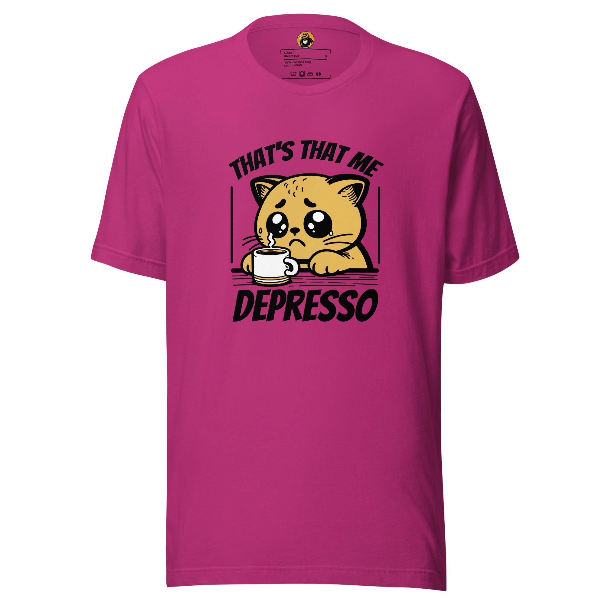 That's That Me Depresso - Funny Coffee Cat Tee