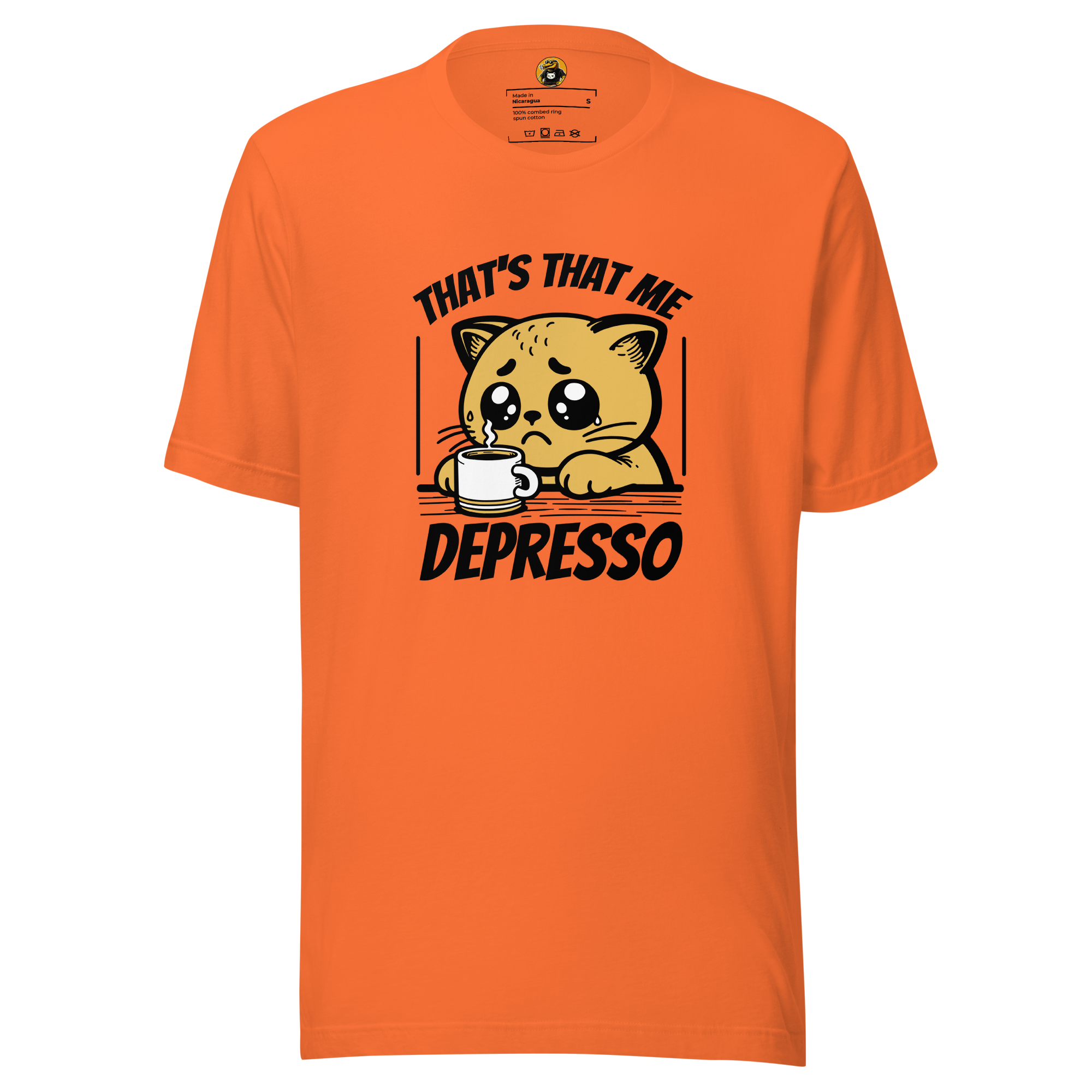 That's That Me Depresso - Funny Coffee Cat Tee