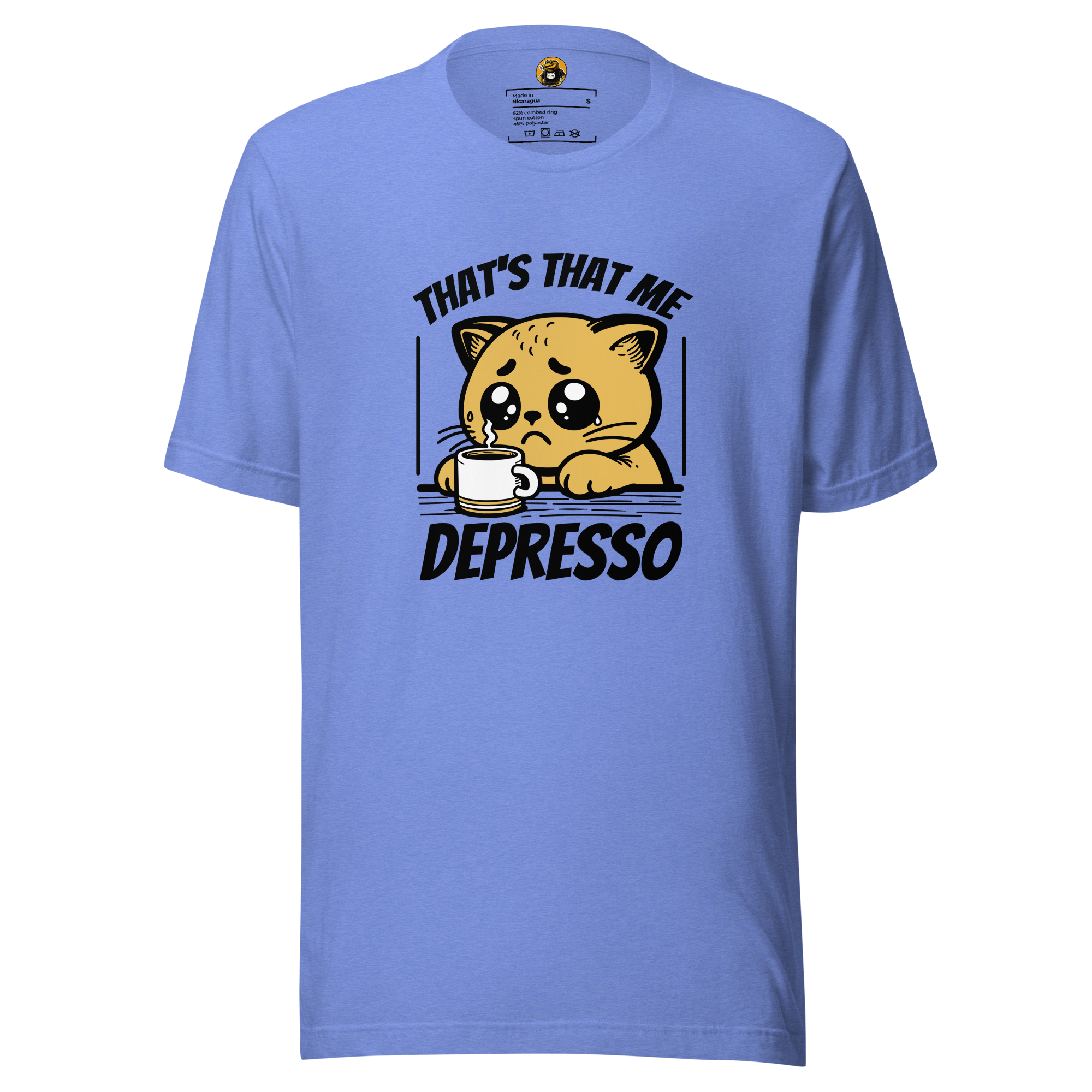 That's That Me Depresso - Funny Coffee Cat Tee