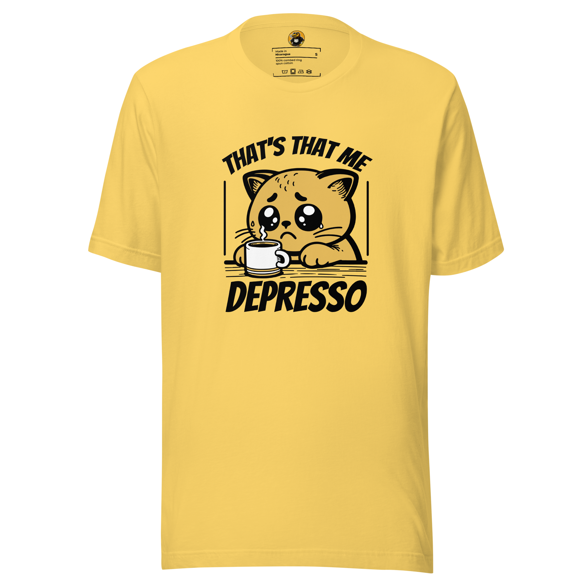 That's That Me Depresso - Funny Coffee Cat Tee