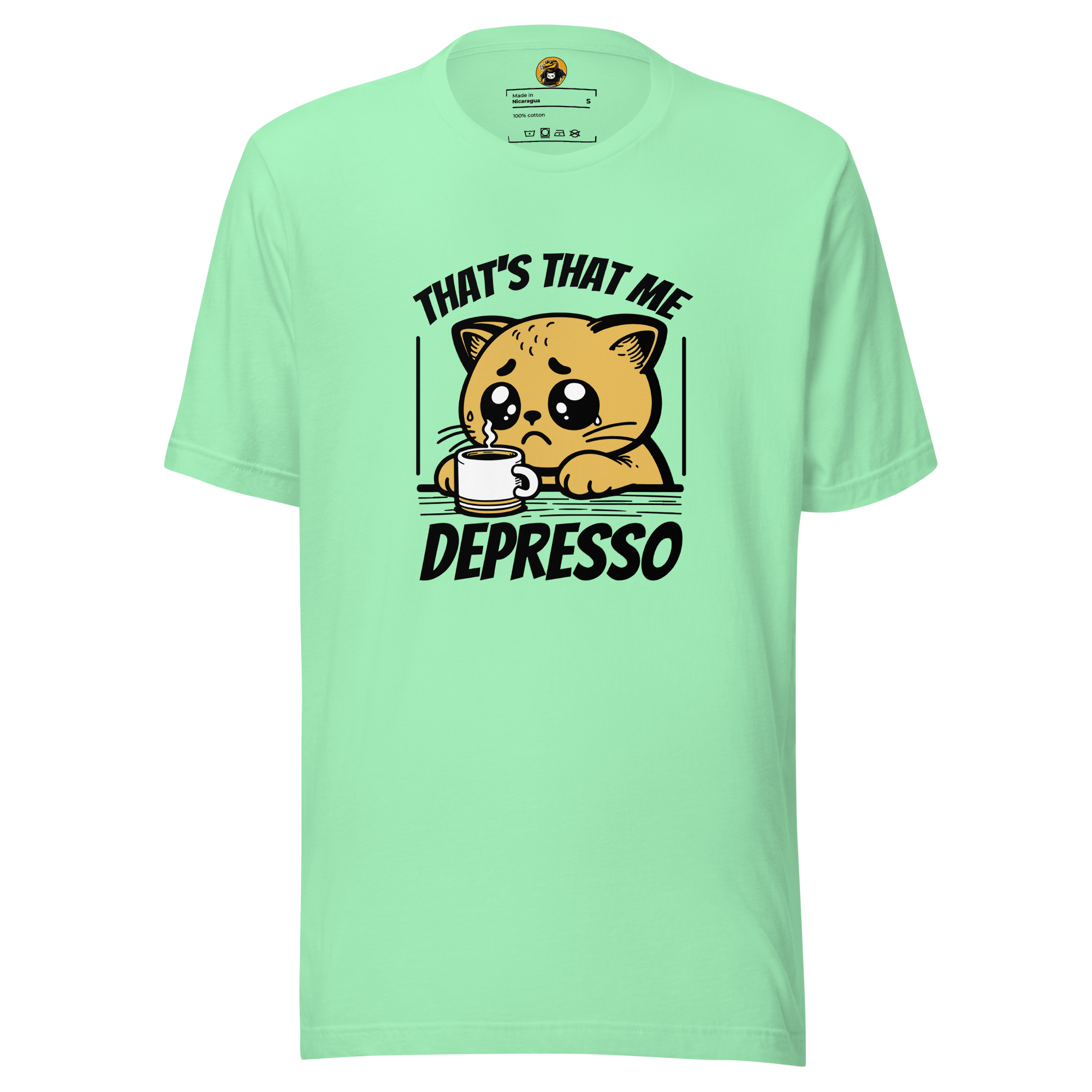 That's That Me Depresso - Funny Coffee Cat Tee