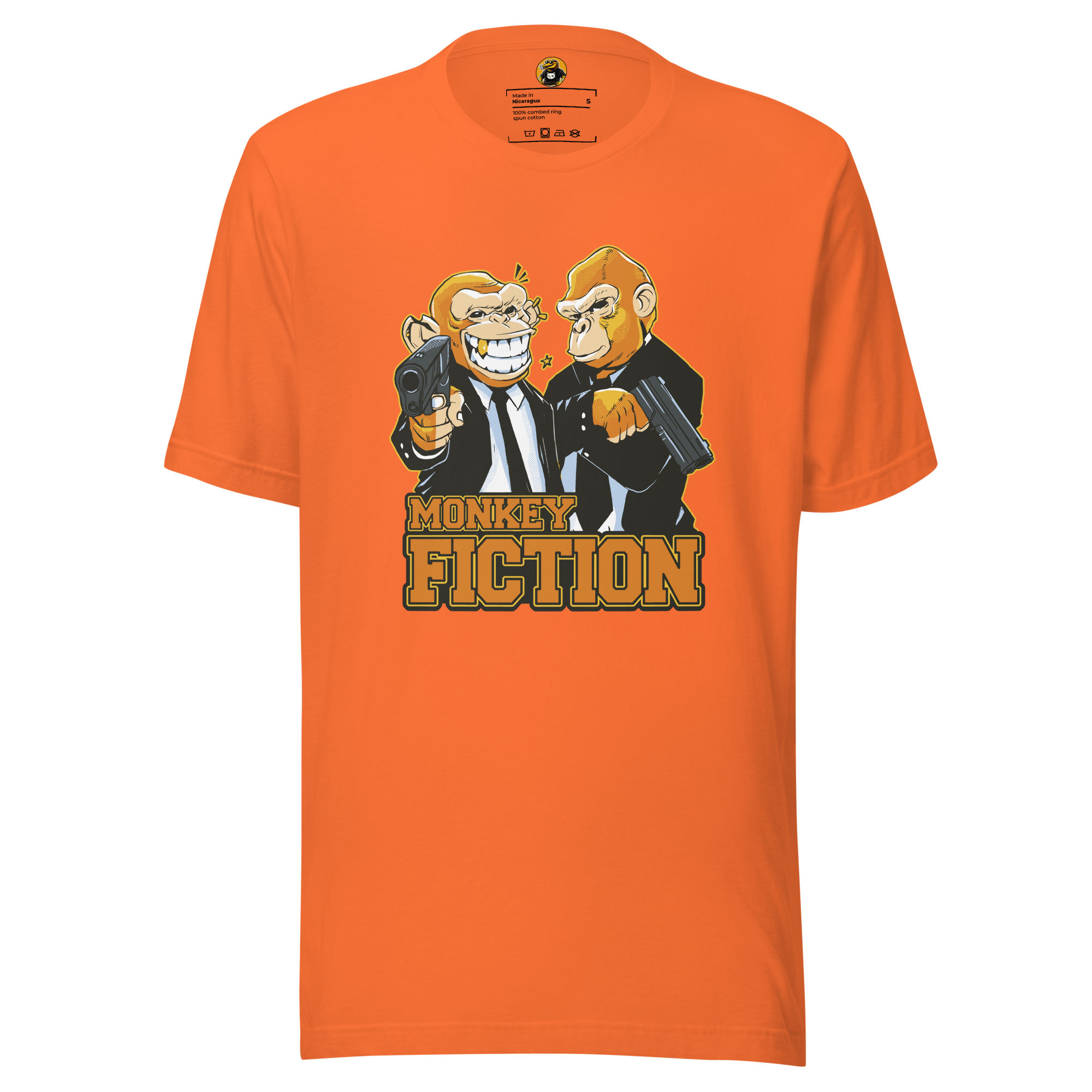 Monkey Fiction Pulp Parody Graphic Tee - Gangster Primate T-Shirt