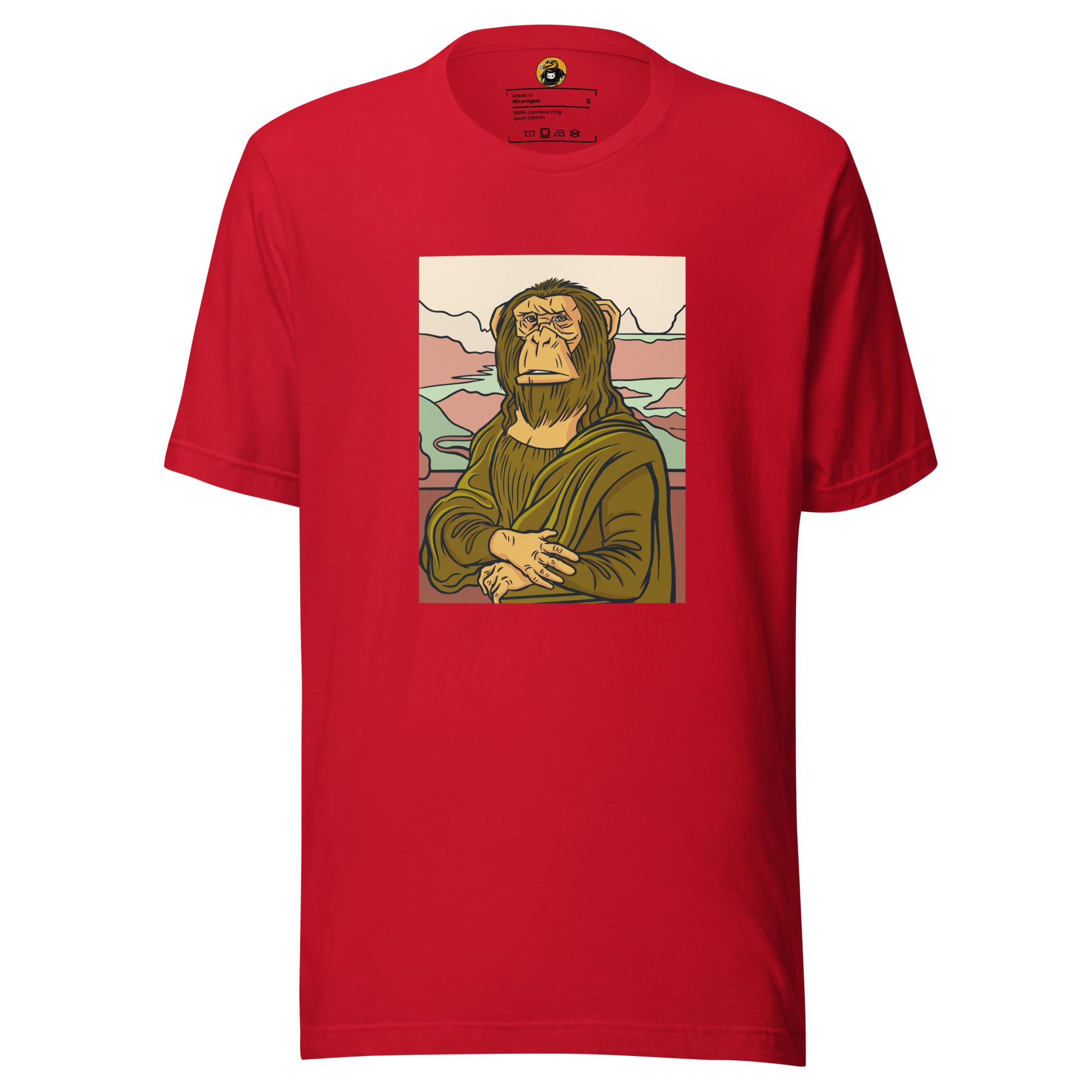 The Mona Monkey Art Parody - Classic Ape Masterpiece Graphic Tee