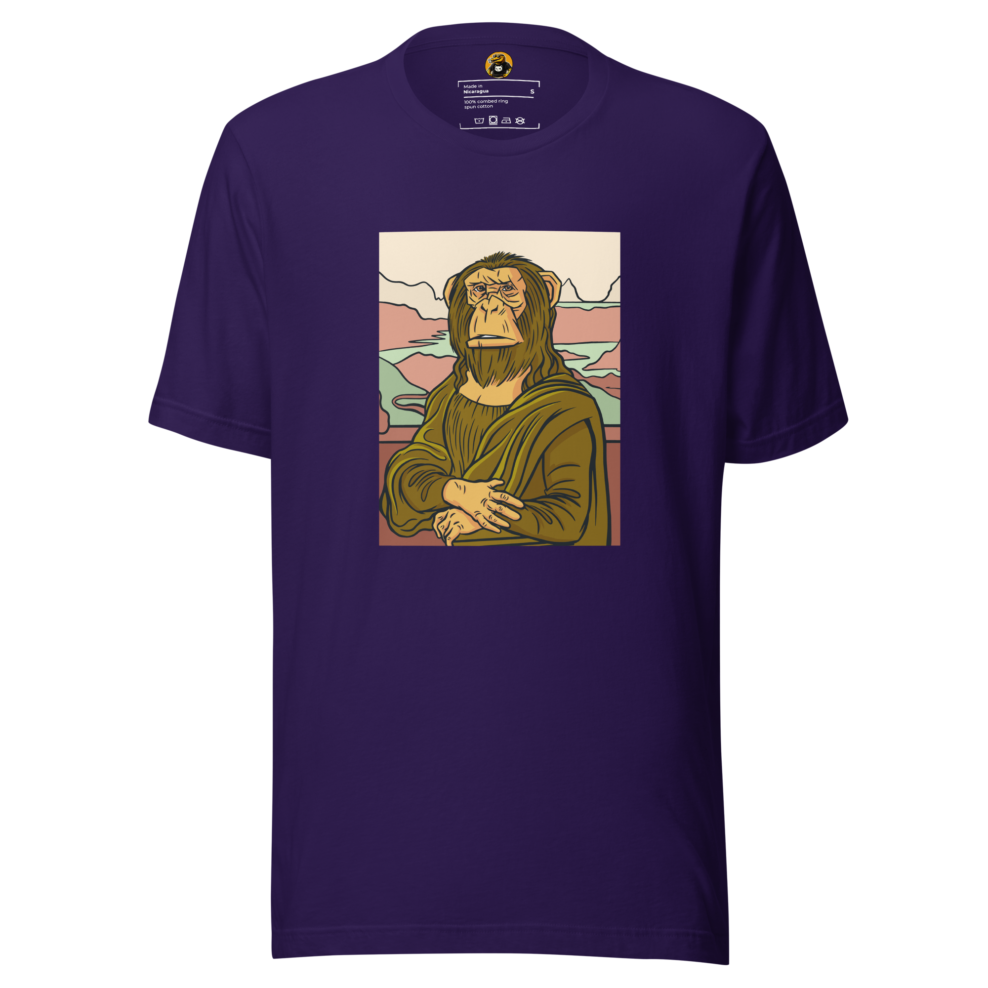 The Mona Monkey Art Parody - Classic Ape Masterpiece Graphic Tee