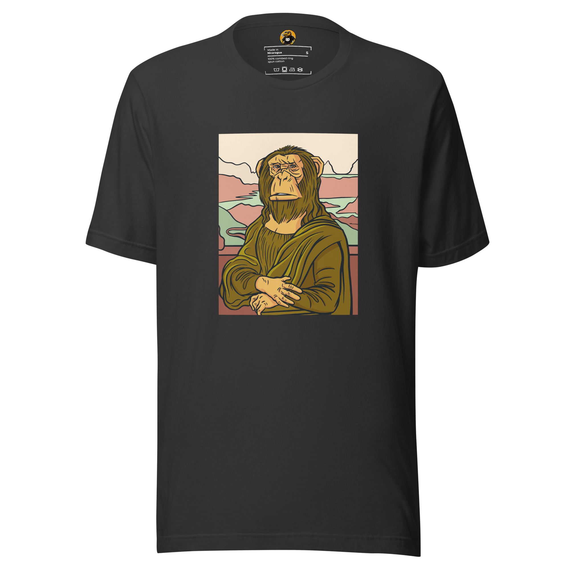 The Mona Monkey Art Parody - Classic Ape Masterpiece Graphic Tee